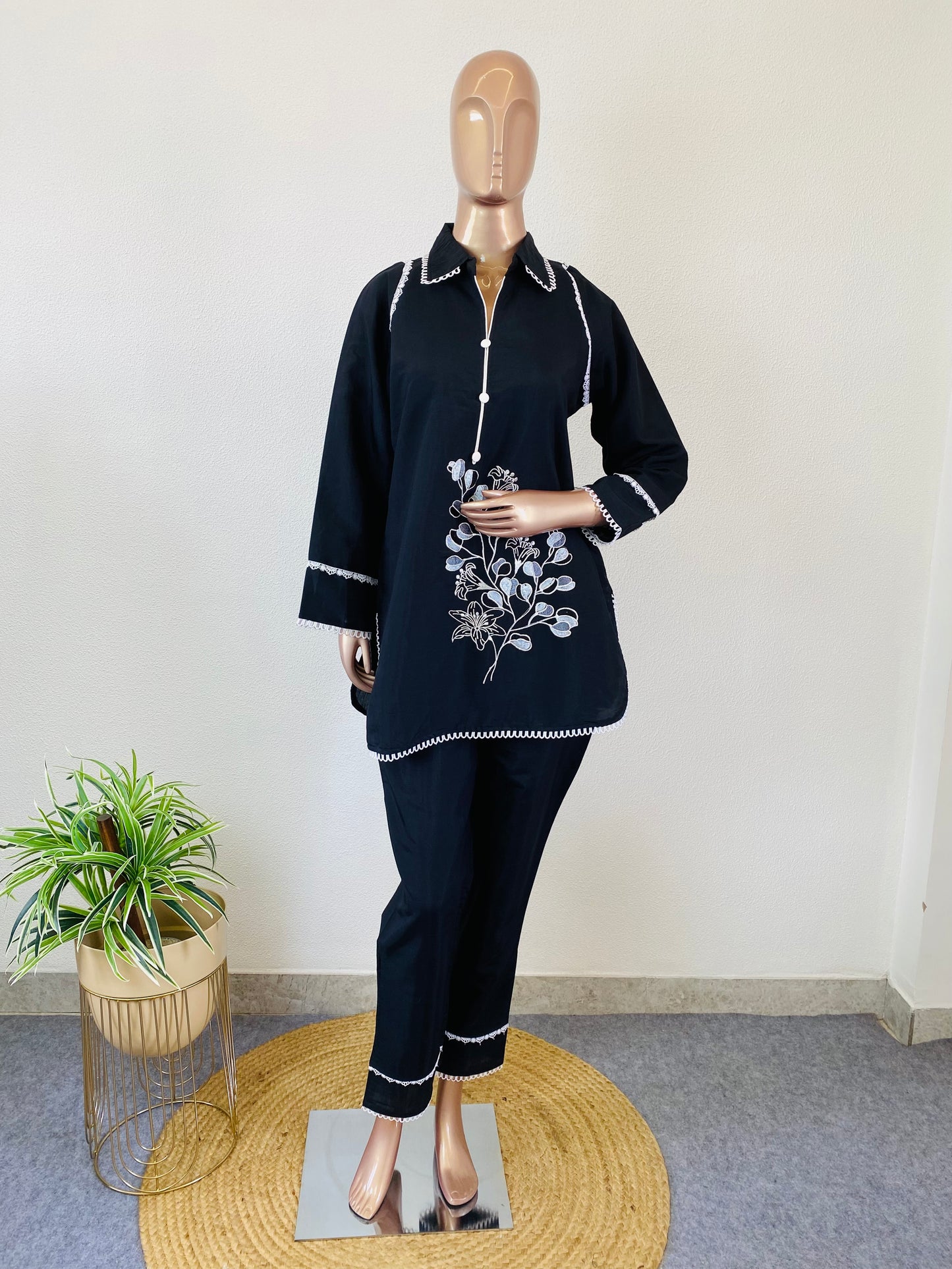 Russian Silk Coords with Embroidery & Lace Details