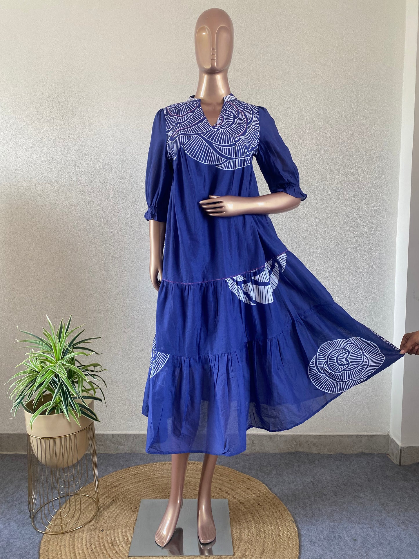 Mul Cotton Tunic with Placement Print
