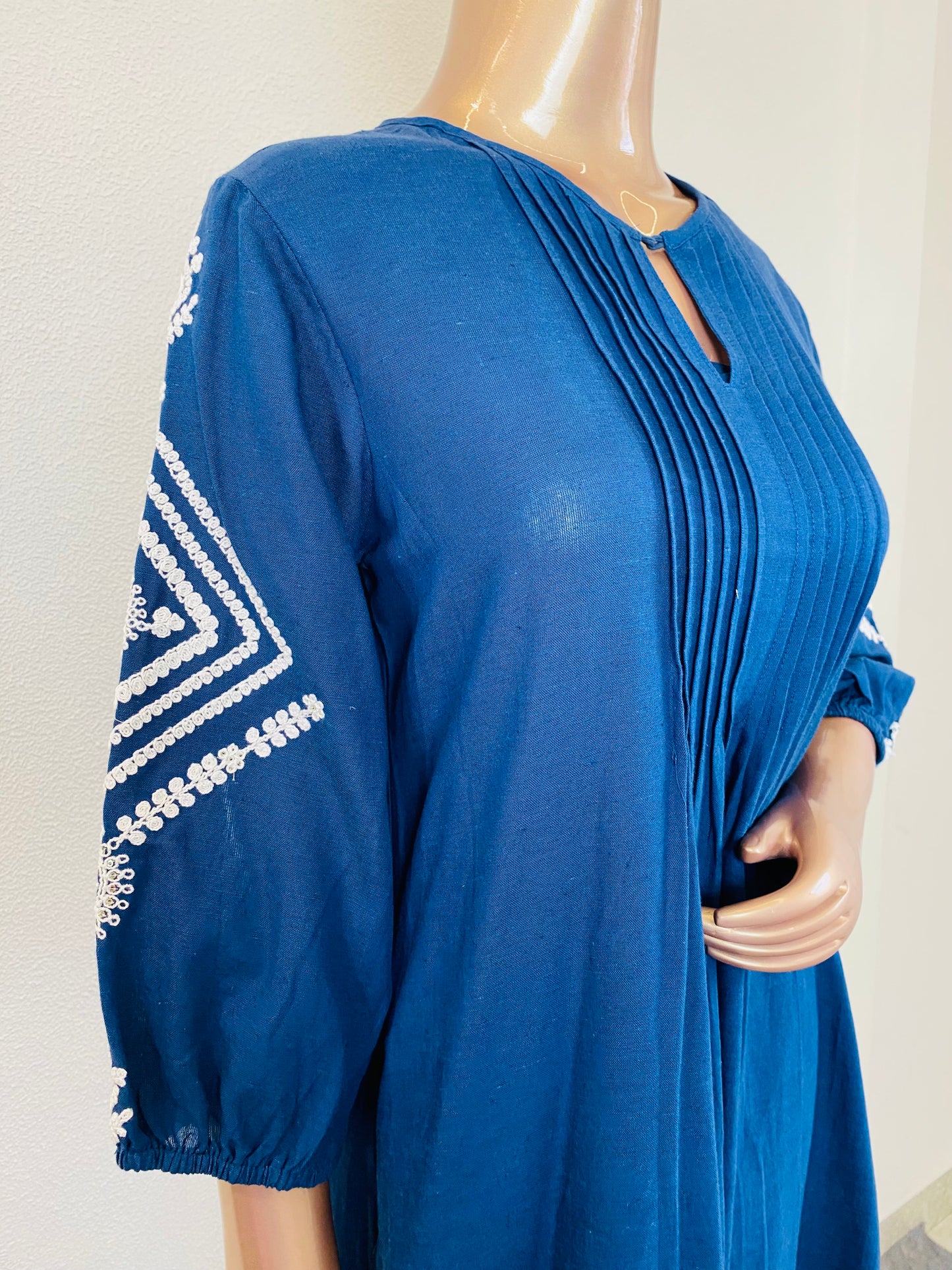 Cotton Flex A-line kurti Pant with Aari Work