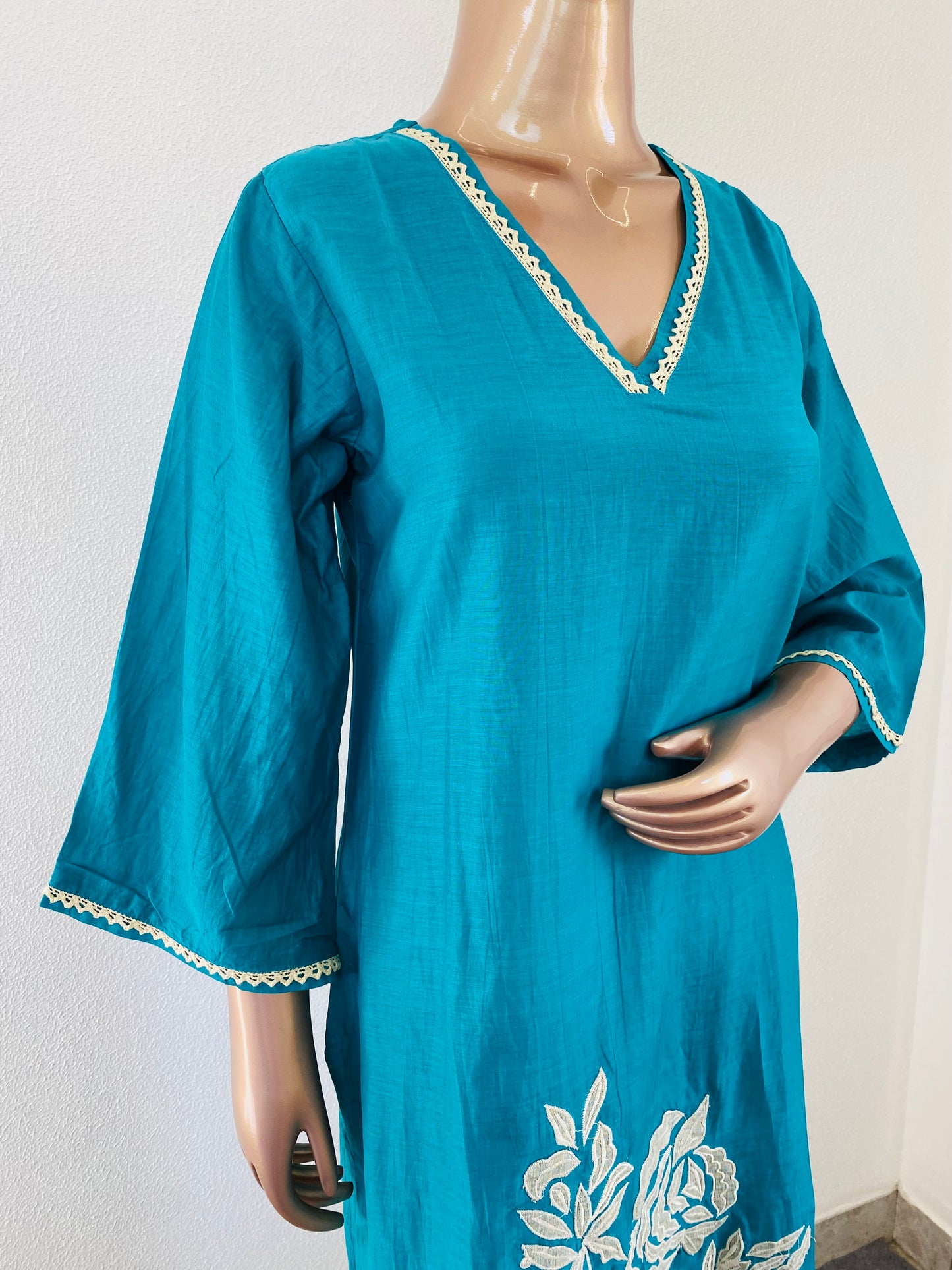 Appliqué work Mul Chanderi Suit Set