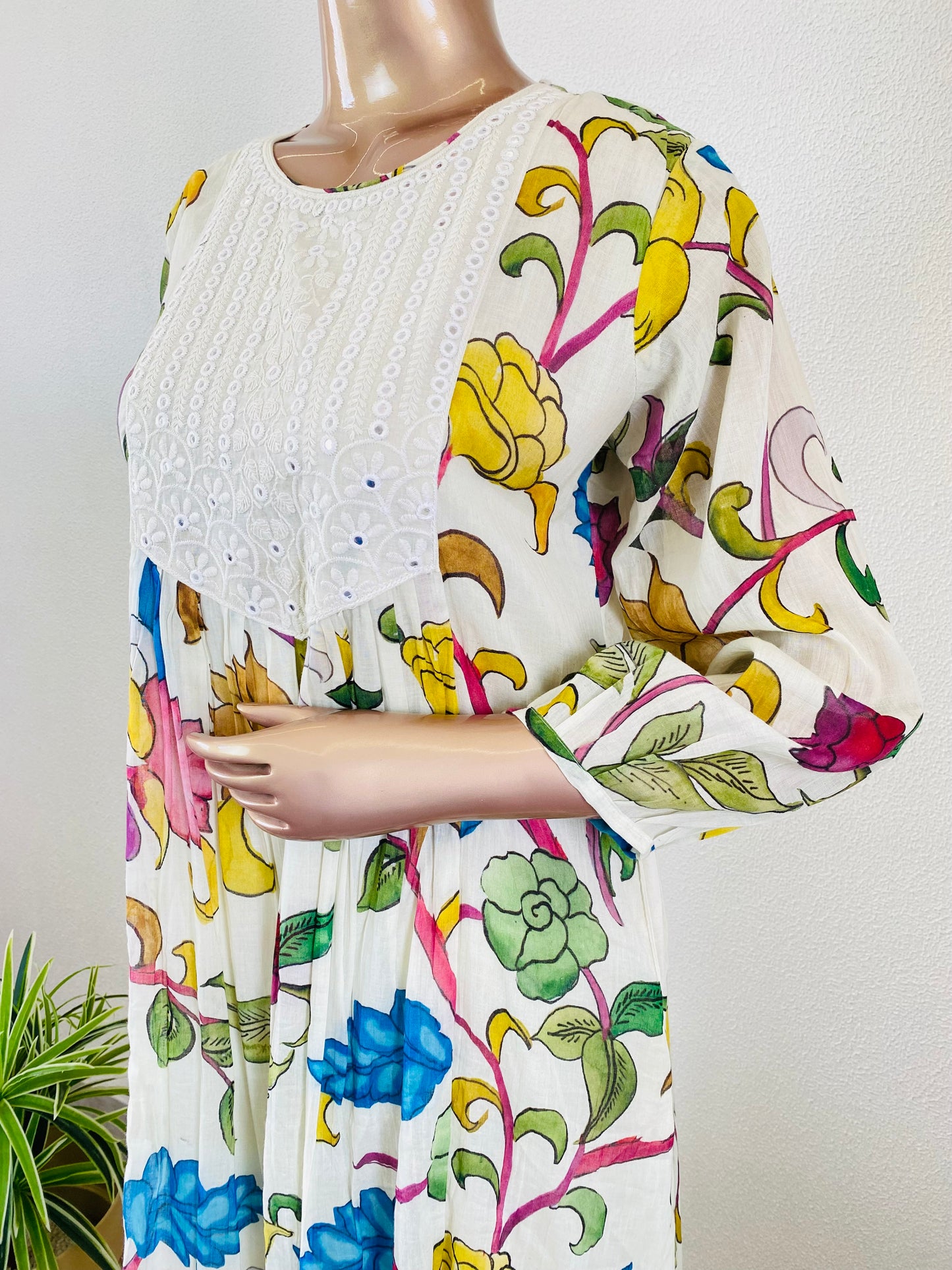 Kalamkari Print Mul Cotton Frock Suit