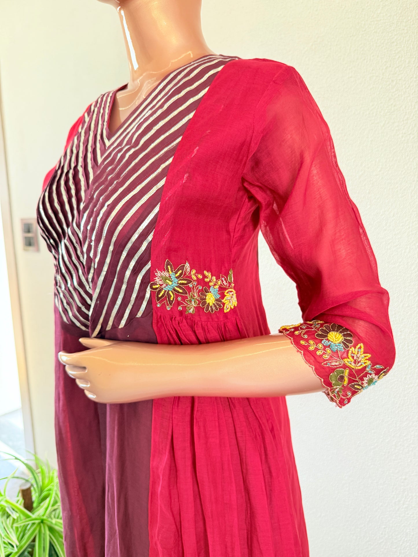 Mul Chanderi Dual Tone Suit Set