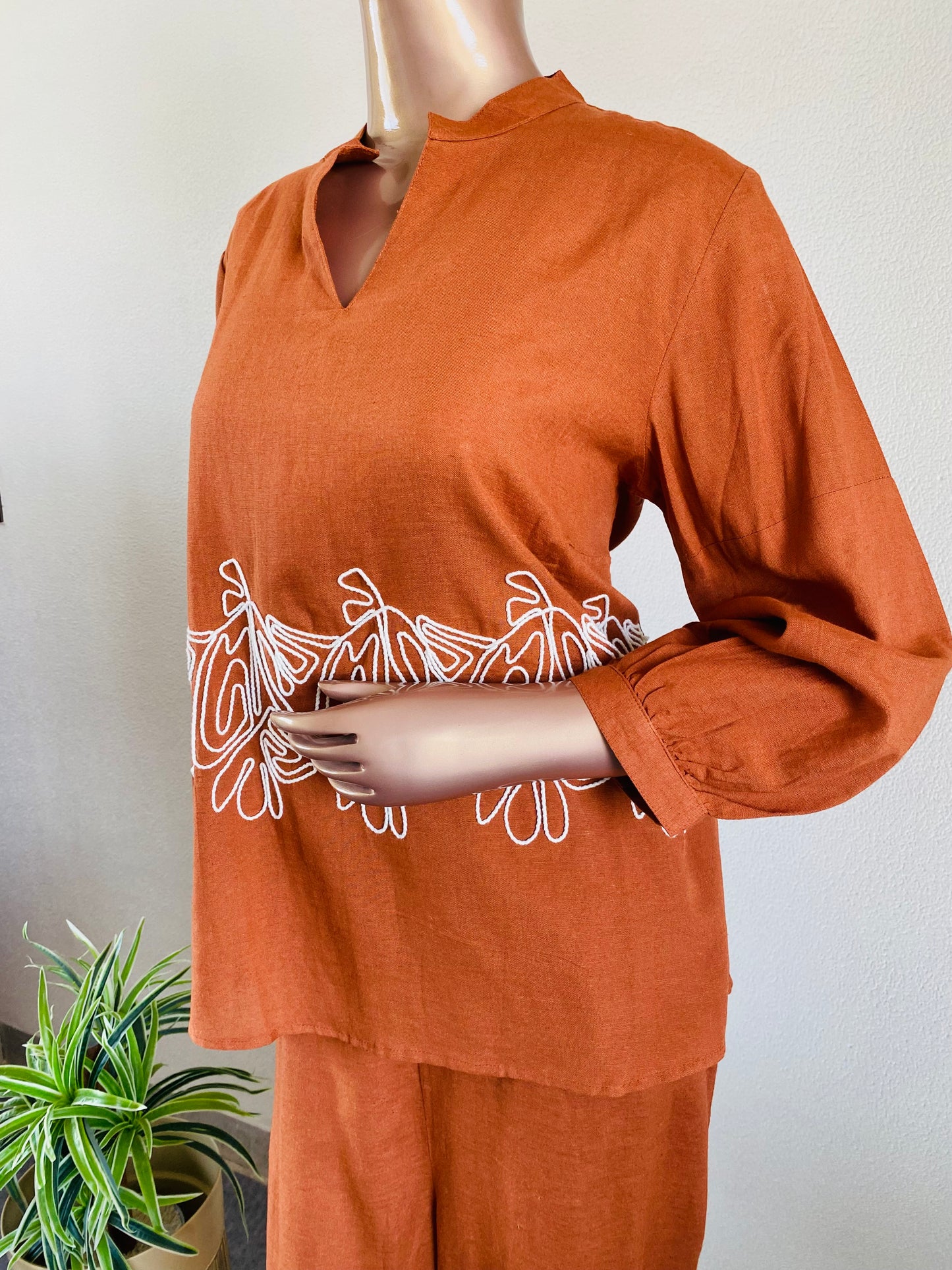 Dori work Linen Coord Set