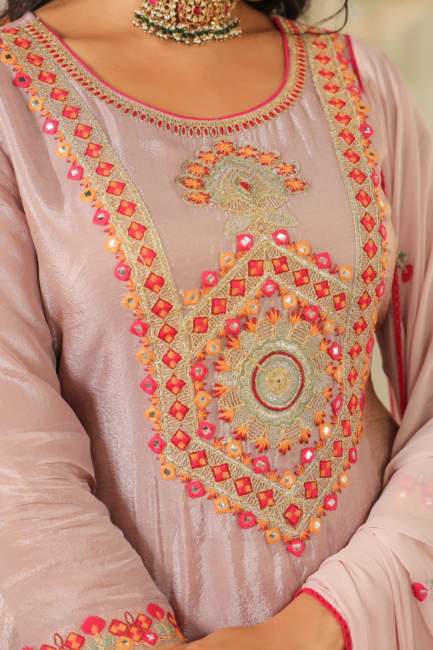 Tissue Top and Sharara Suit Set