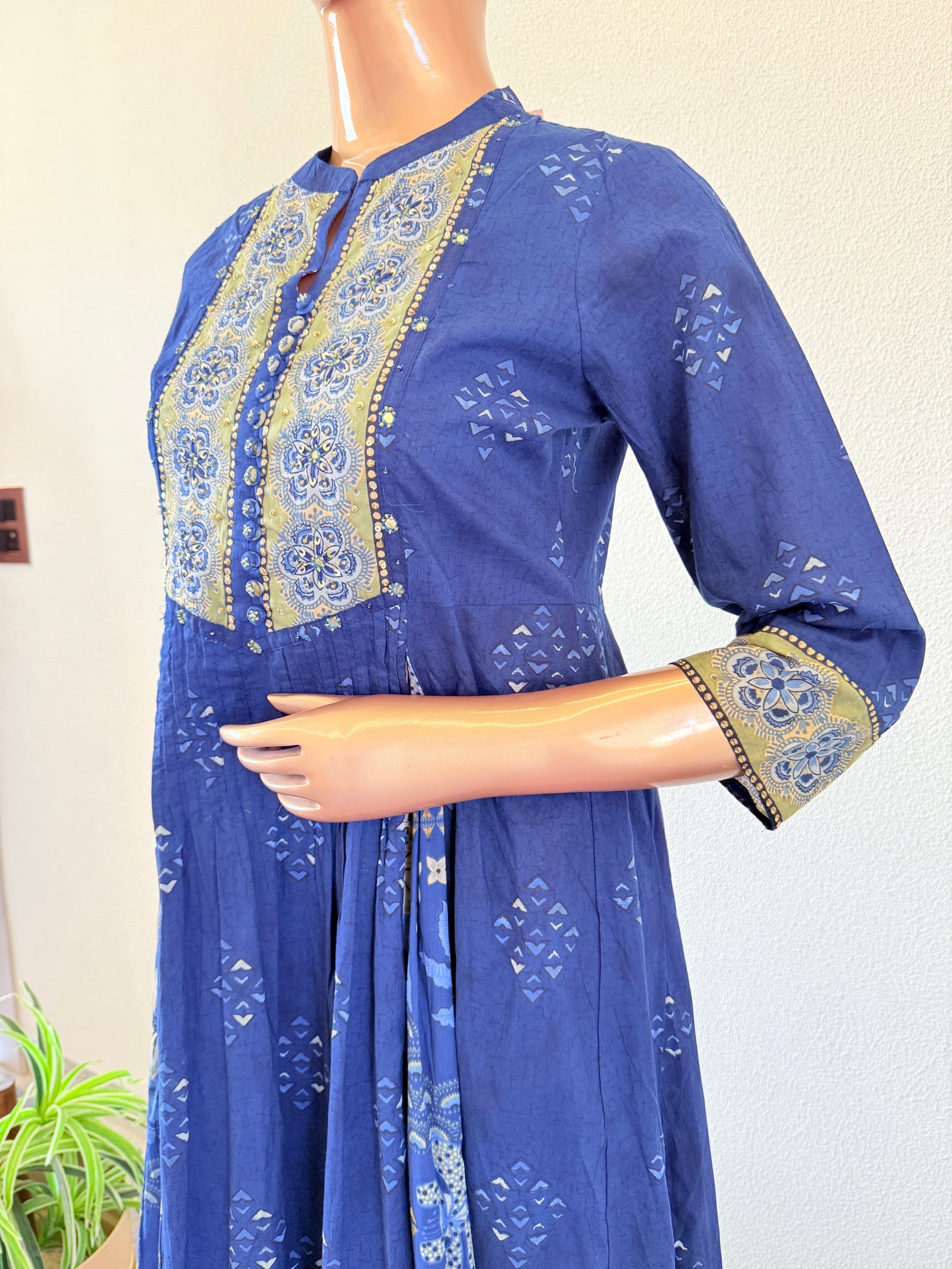 Printed Cotton Frock Suit with Palazzo