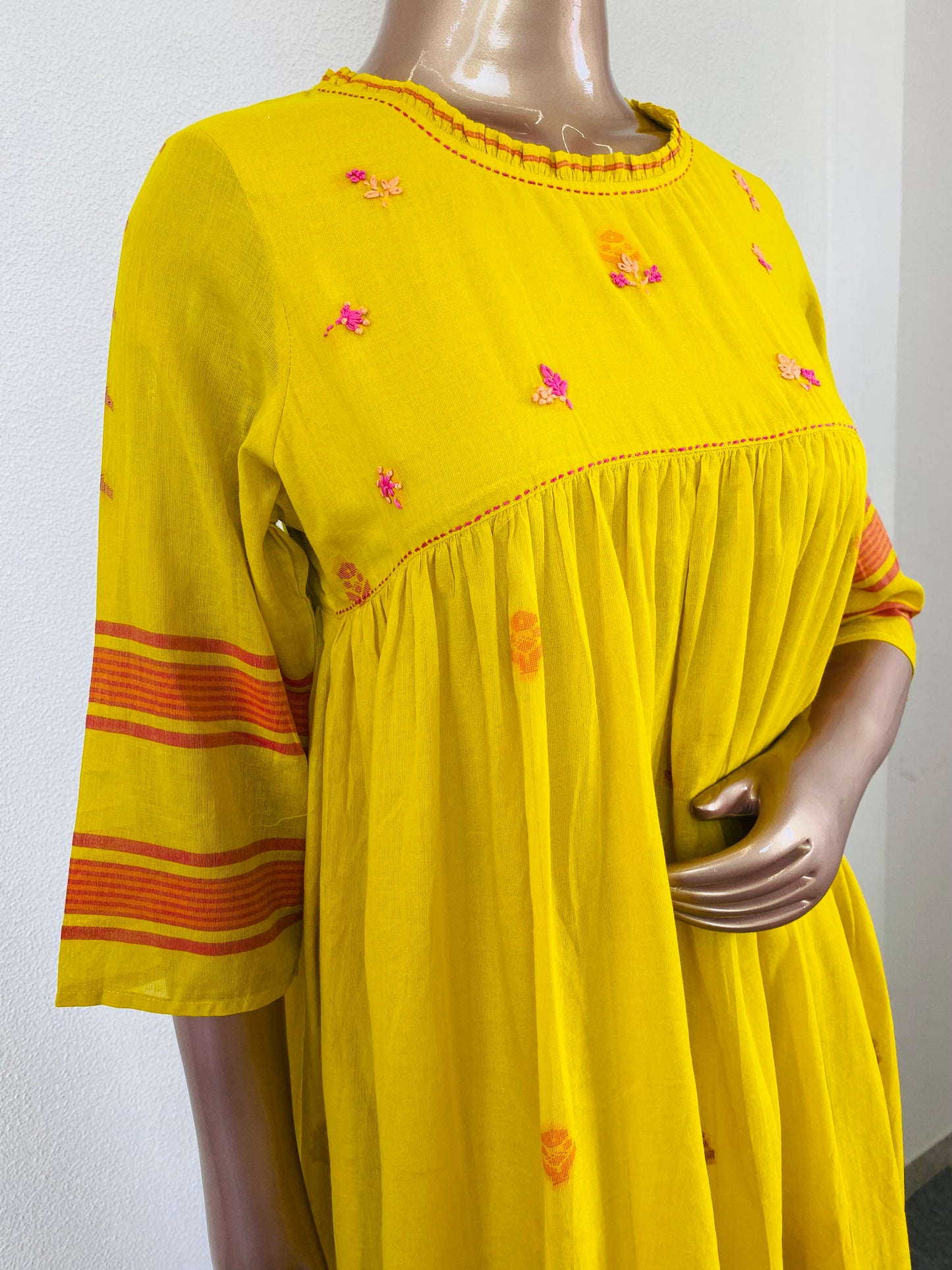 Jamdani Tunic with Hand Work Detail on yoke