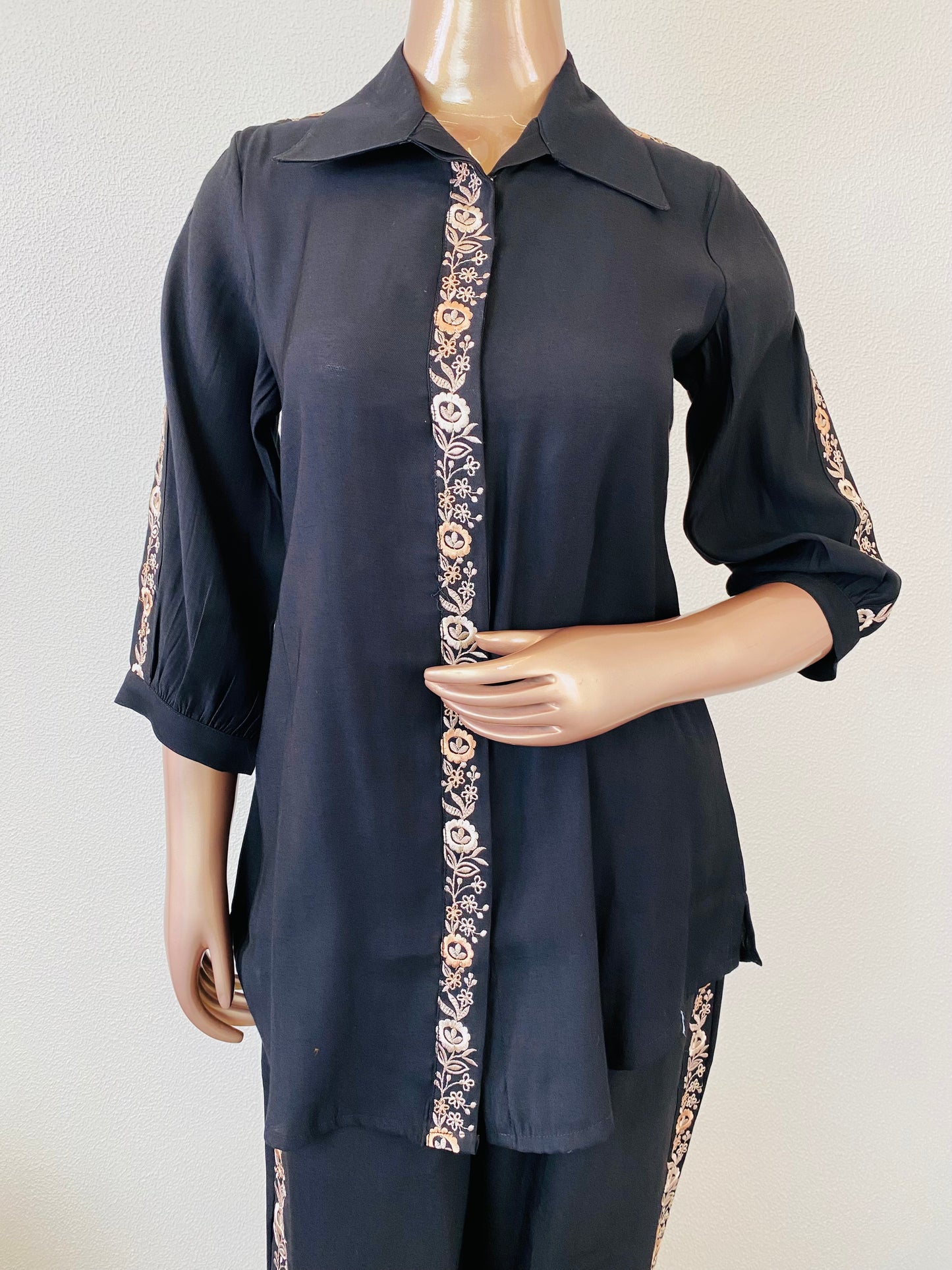 Imported Cotton Silk Coords with Embroidery Detailing