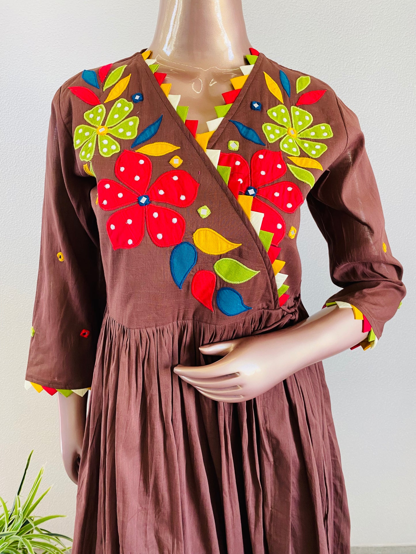 Applique & Mirror work Mul Tunic