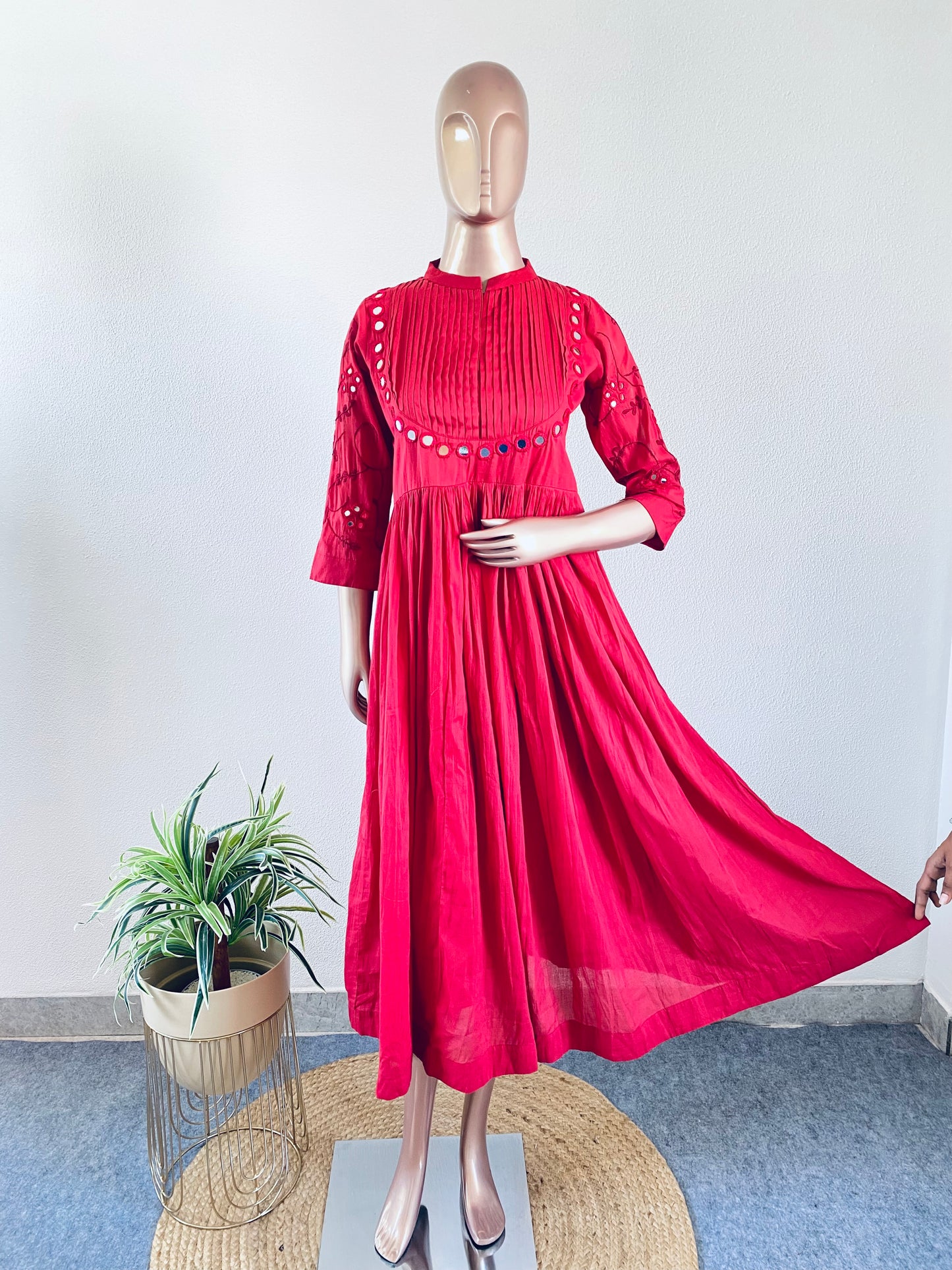Mirror Work Mul Cotton Tunic