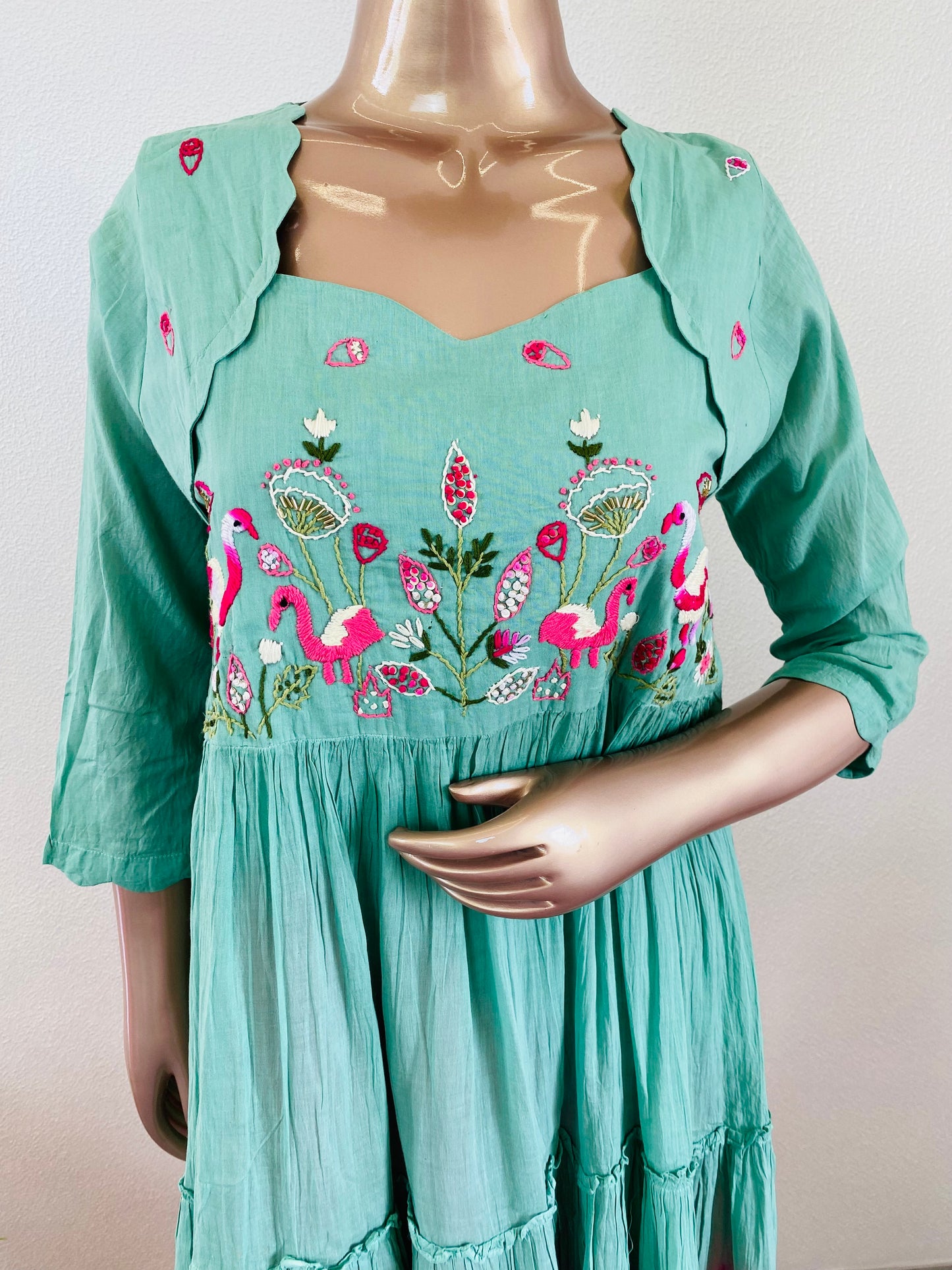 Shaded Mul Cotton Hand Embroidered Tunic