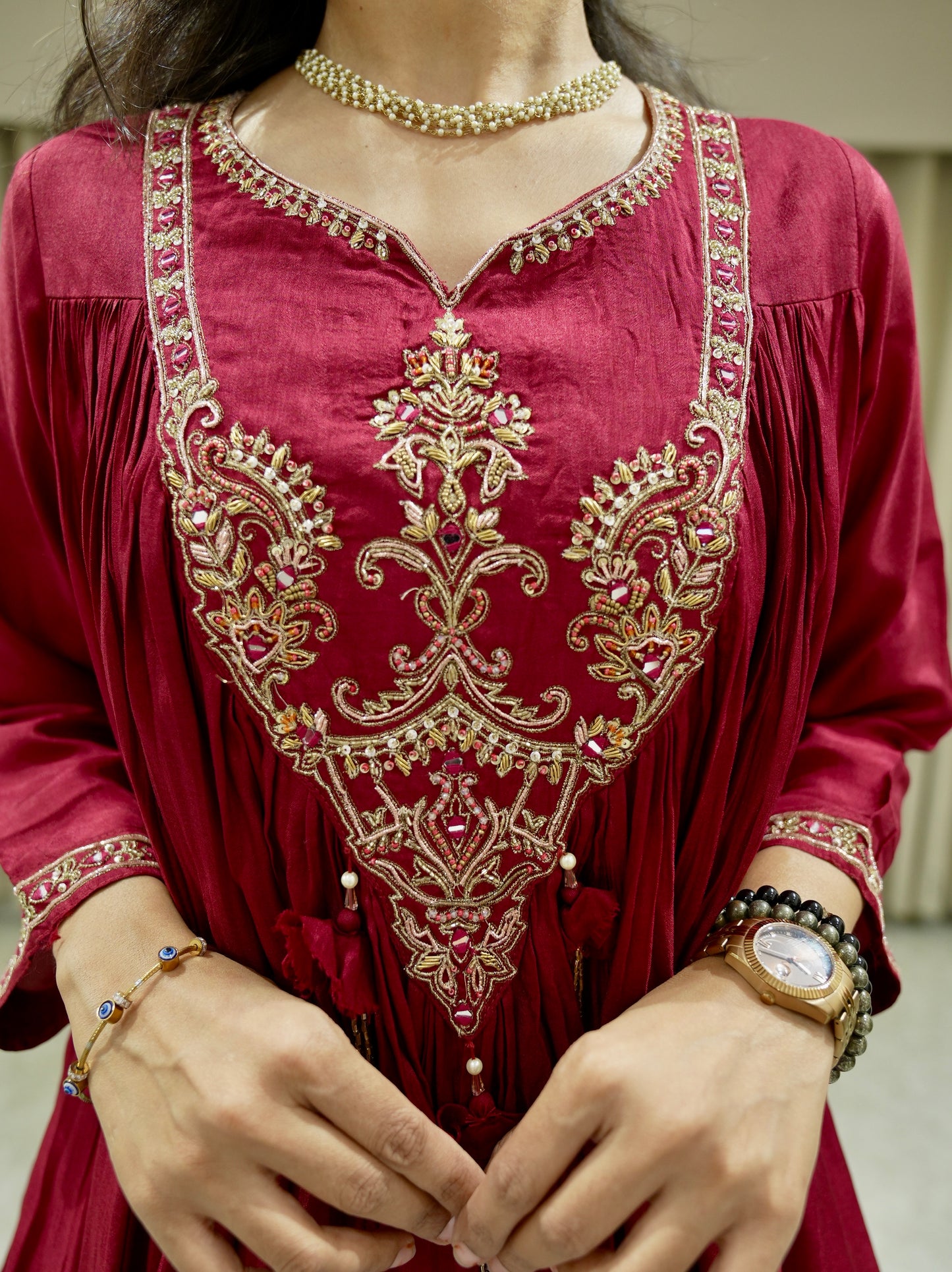 Chinon Indo Western with Peplum Top & Palazzo