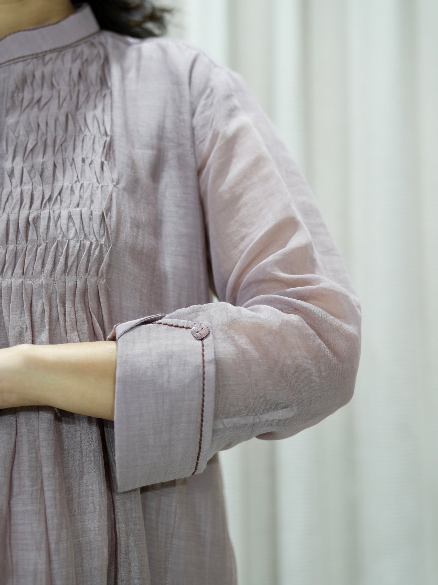 Smocked Yoke Ombre Co-ord Set with Cutwork Embroidered Trousers