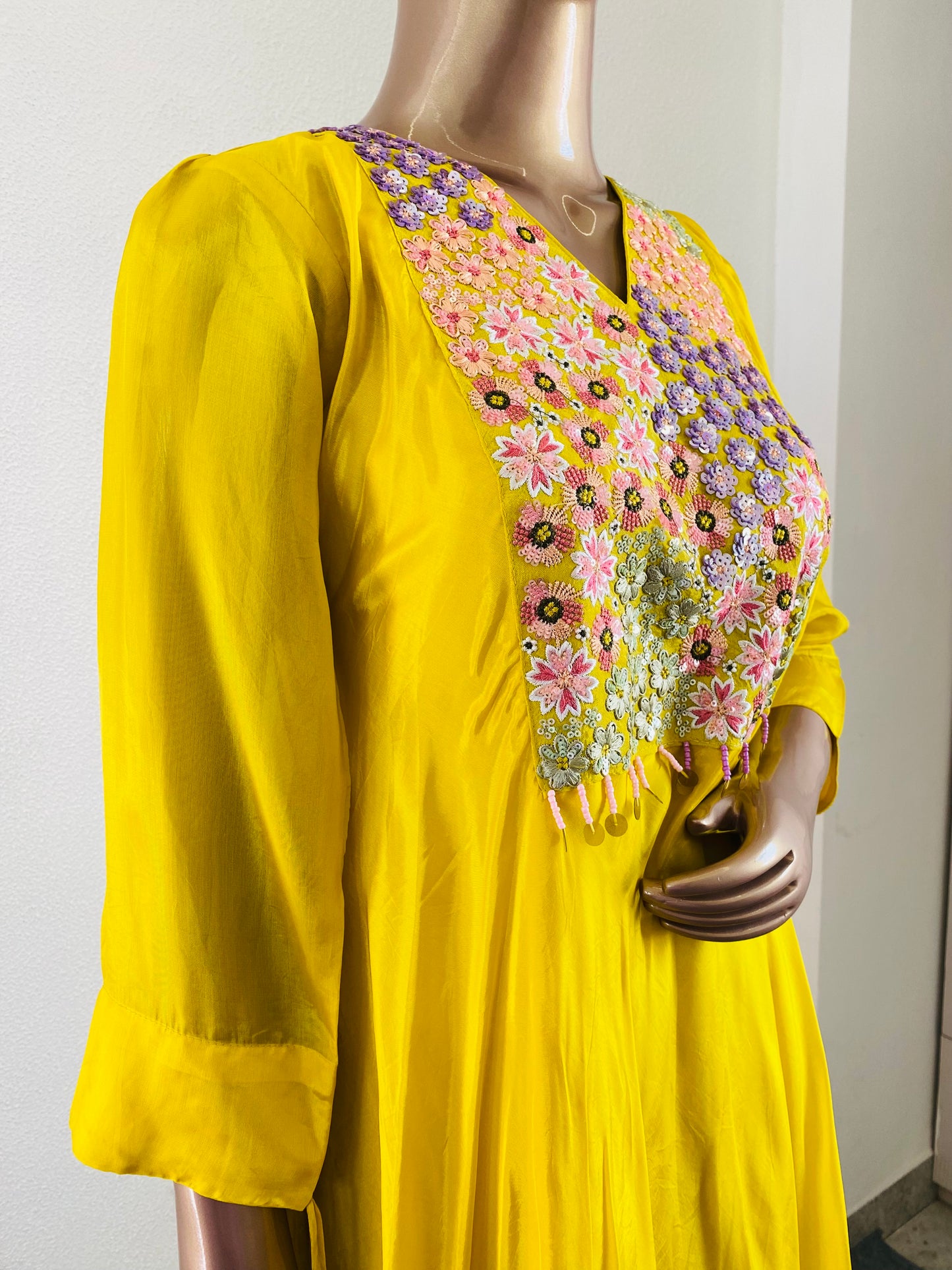 Silk Indowestern with Heavy work on Yoke