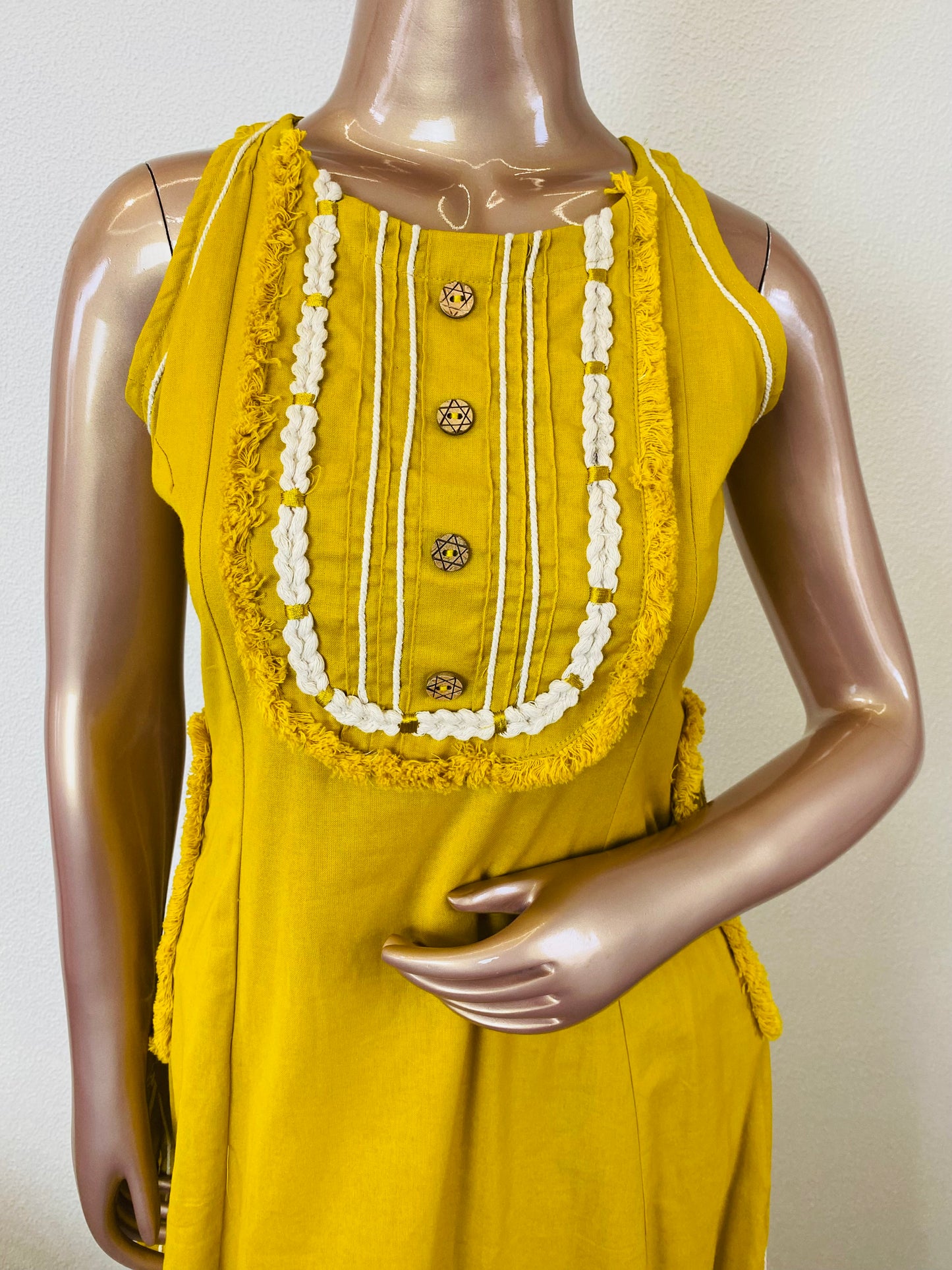 Cotton Flex Kurta Pant with Bohemian Style Yoke and Pocket