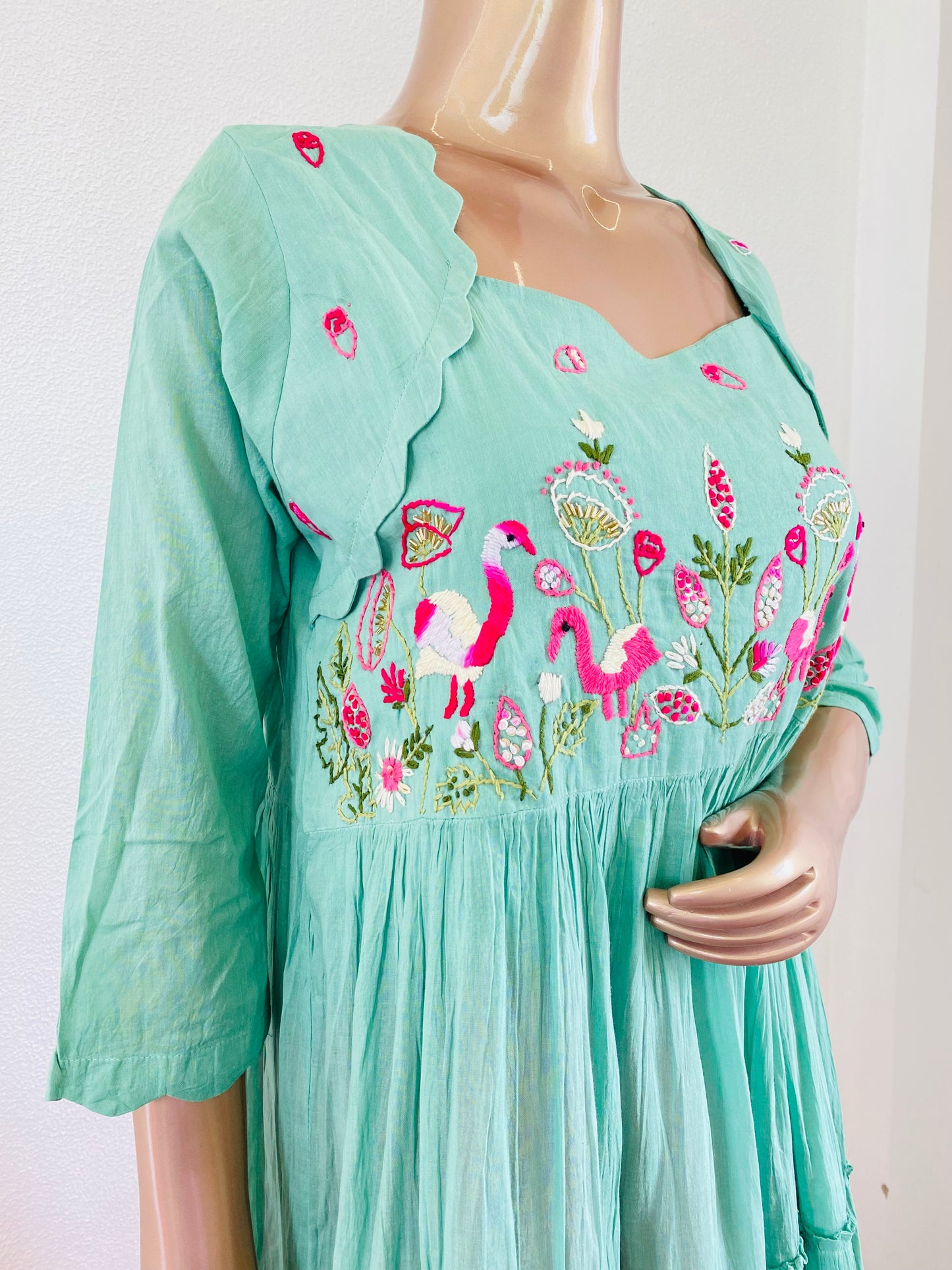Shaded Mul Cotton Hand Embroidered Tunic