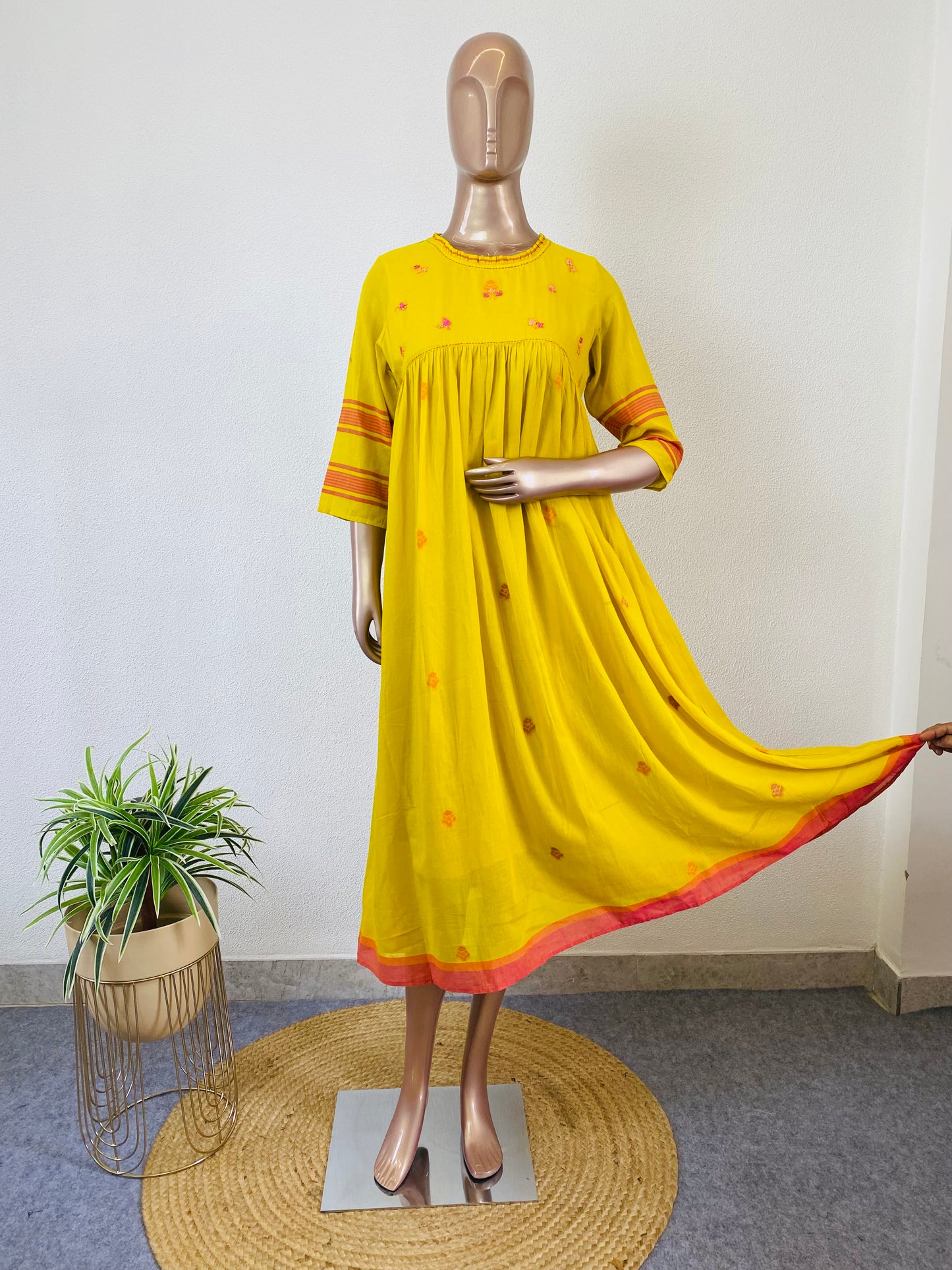 Jamdani Tunic with Hand Work Detail on yoke