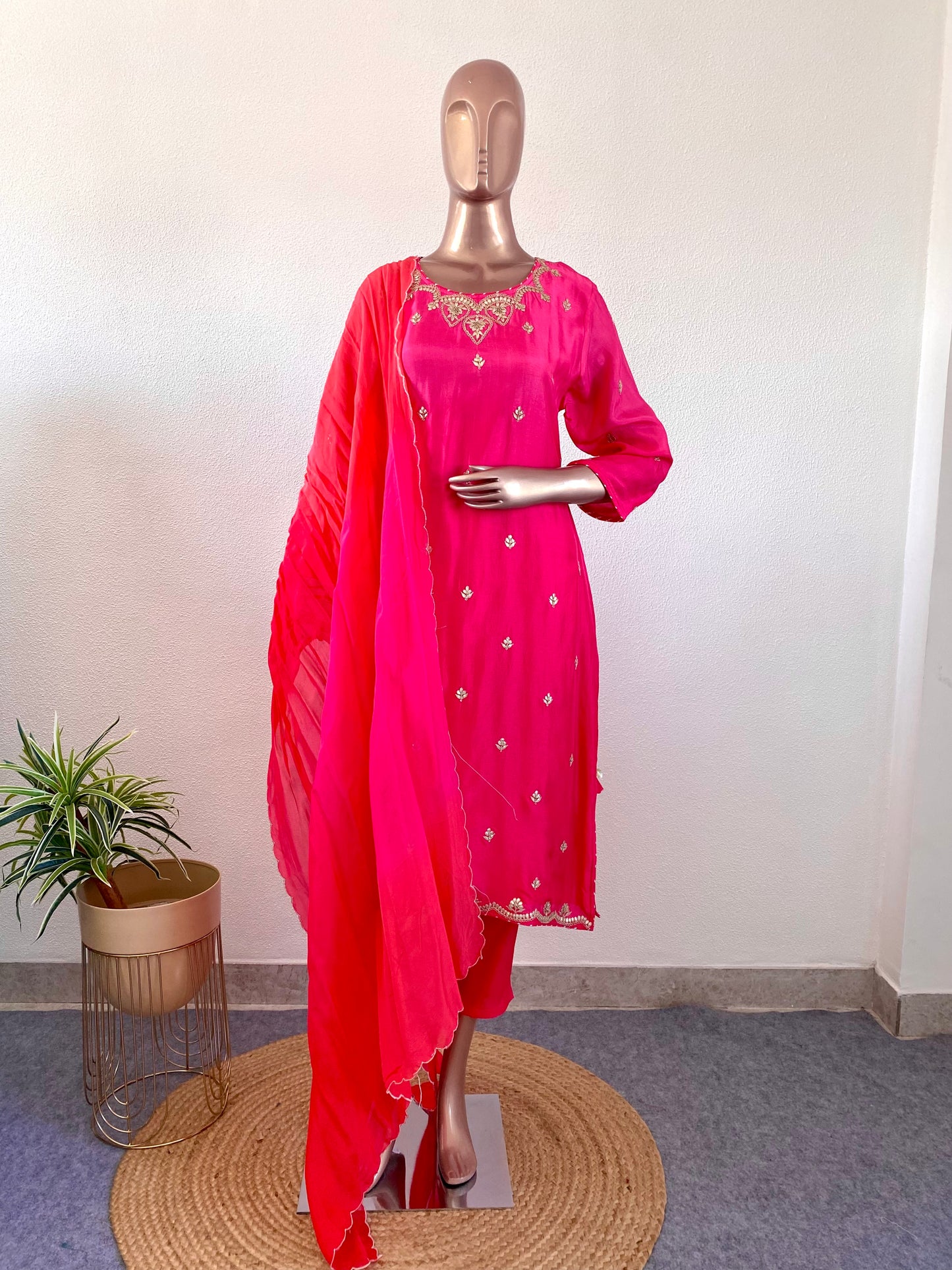 Pure Silk Suit with Gota-Patti Work