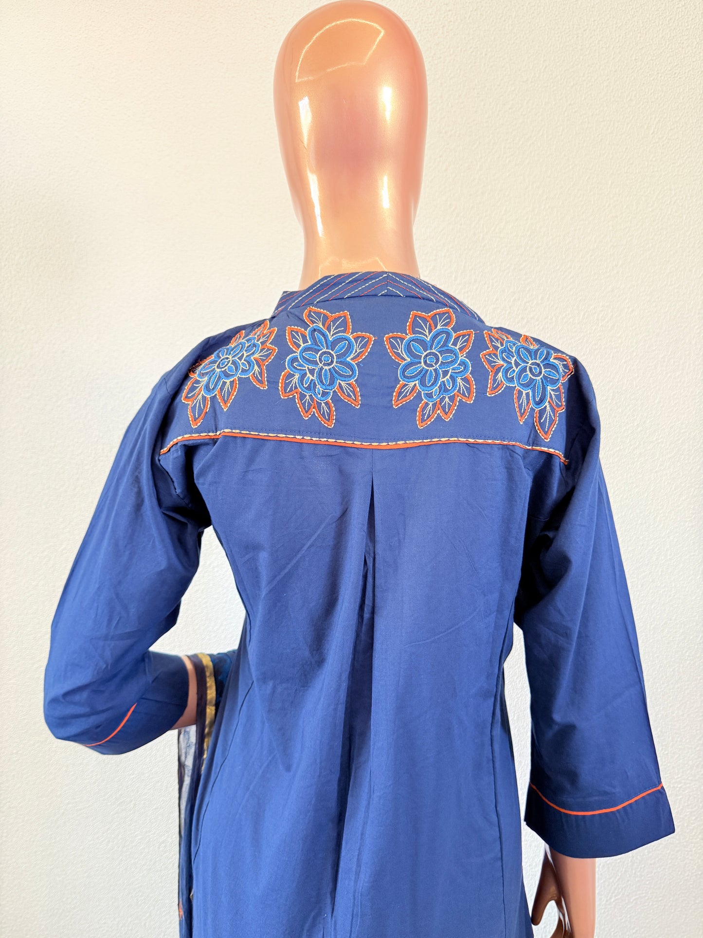 Cotton Suit Set with Chanderi Han Block Print Dupatta