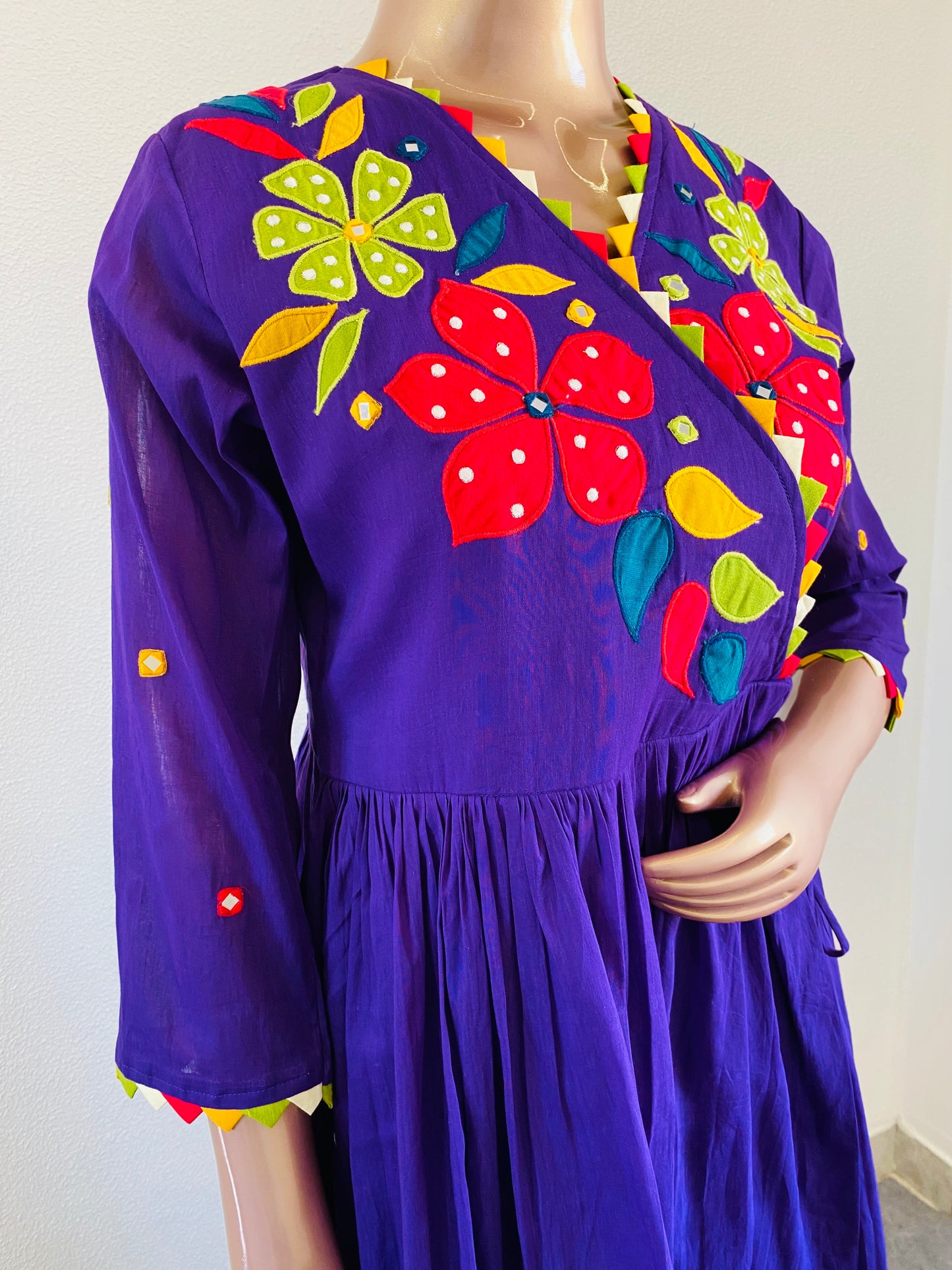 Applique & Mirror work Mul Tunic