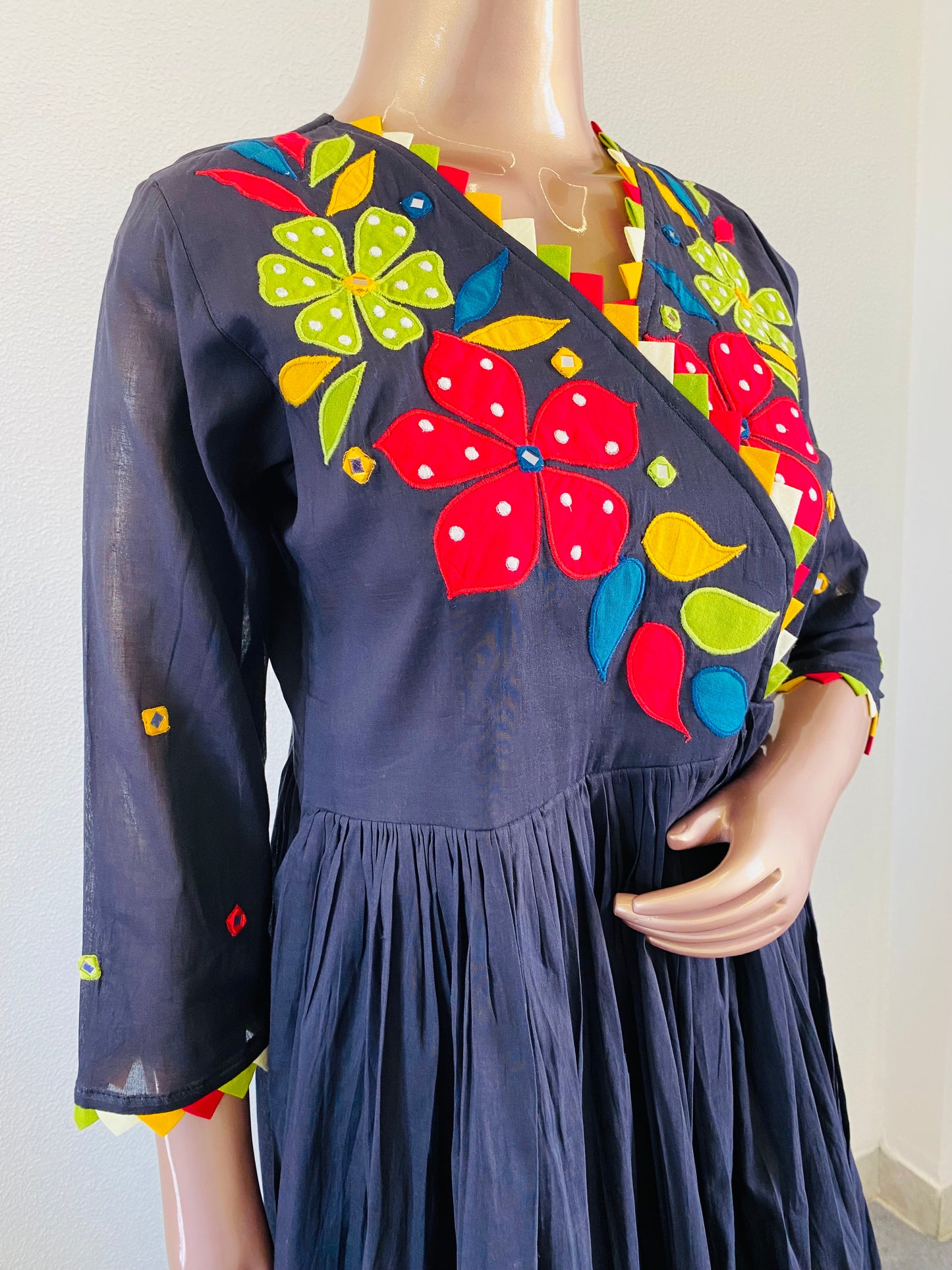 Applique & Mirror work Mul Tunic