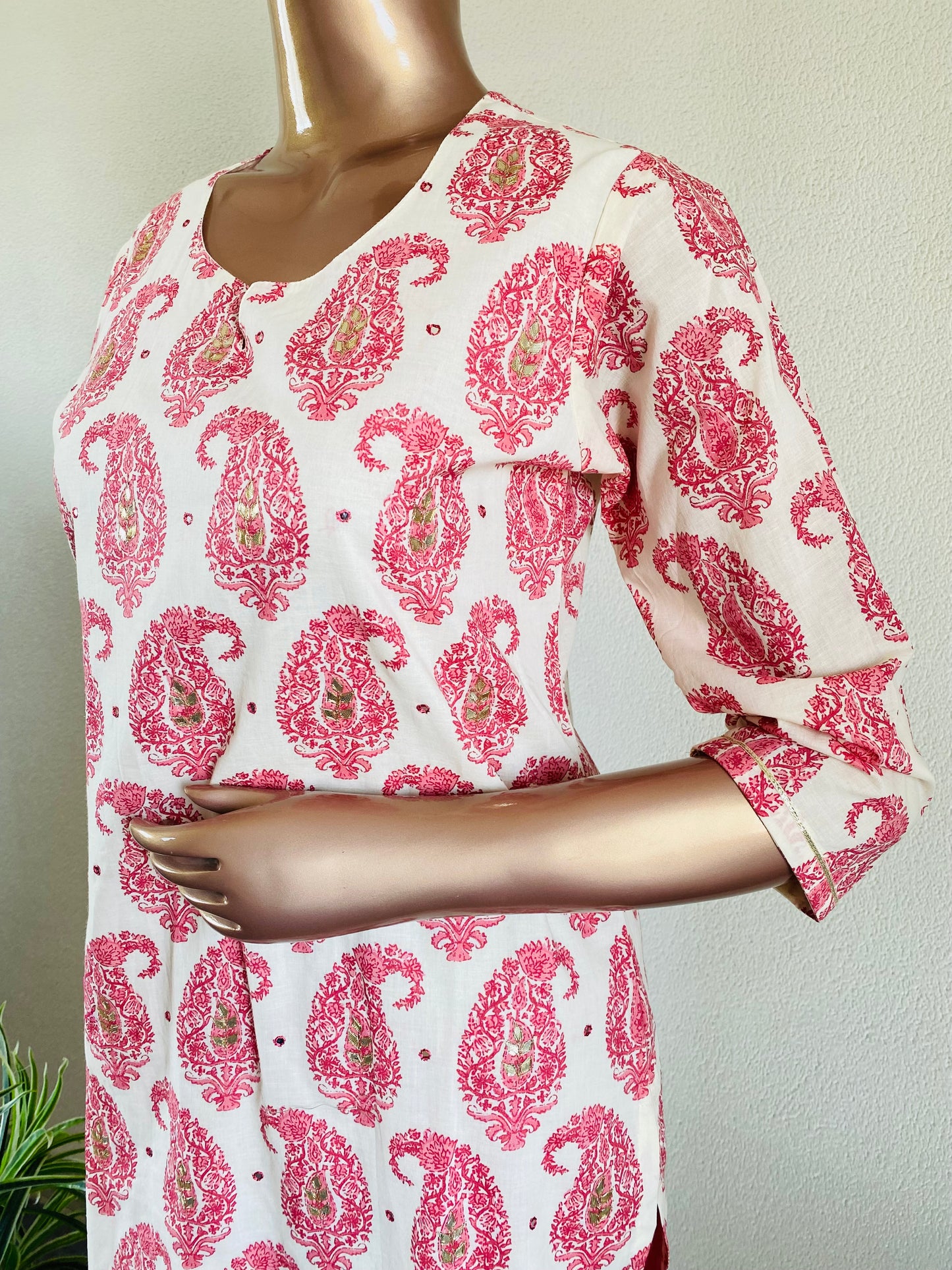 Block Print Suit Set with Kota Doria Dupatta
