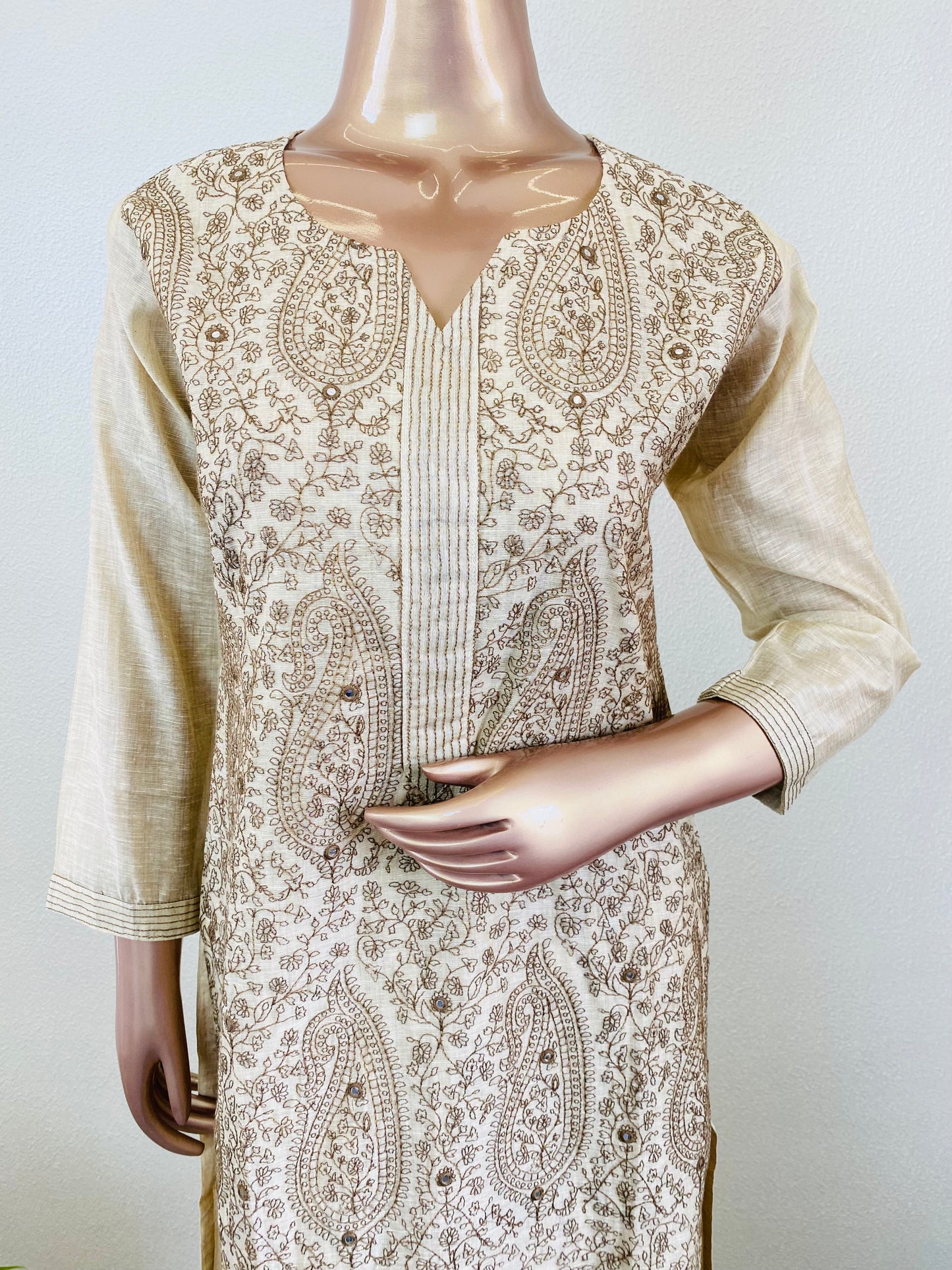 Chanderi Suit set with Jaal Work