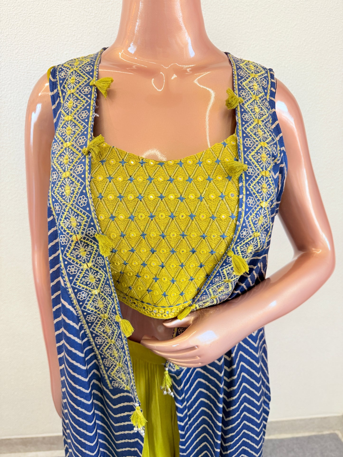 Indowestern with Lehriya Print Cape