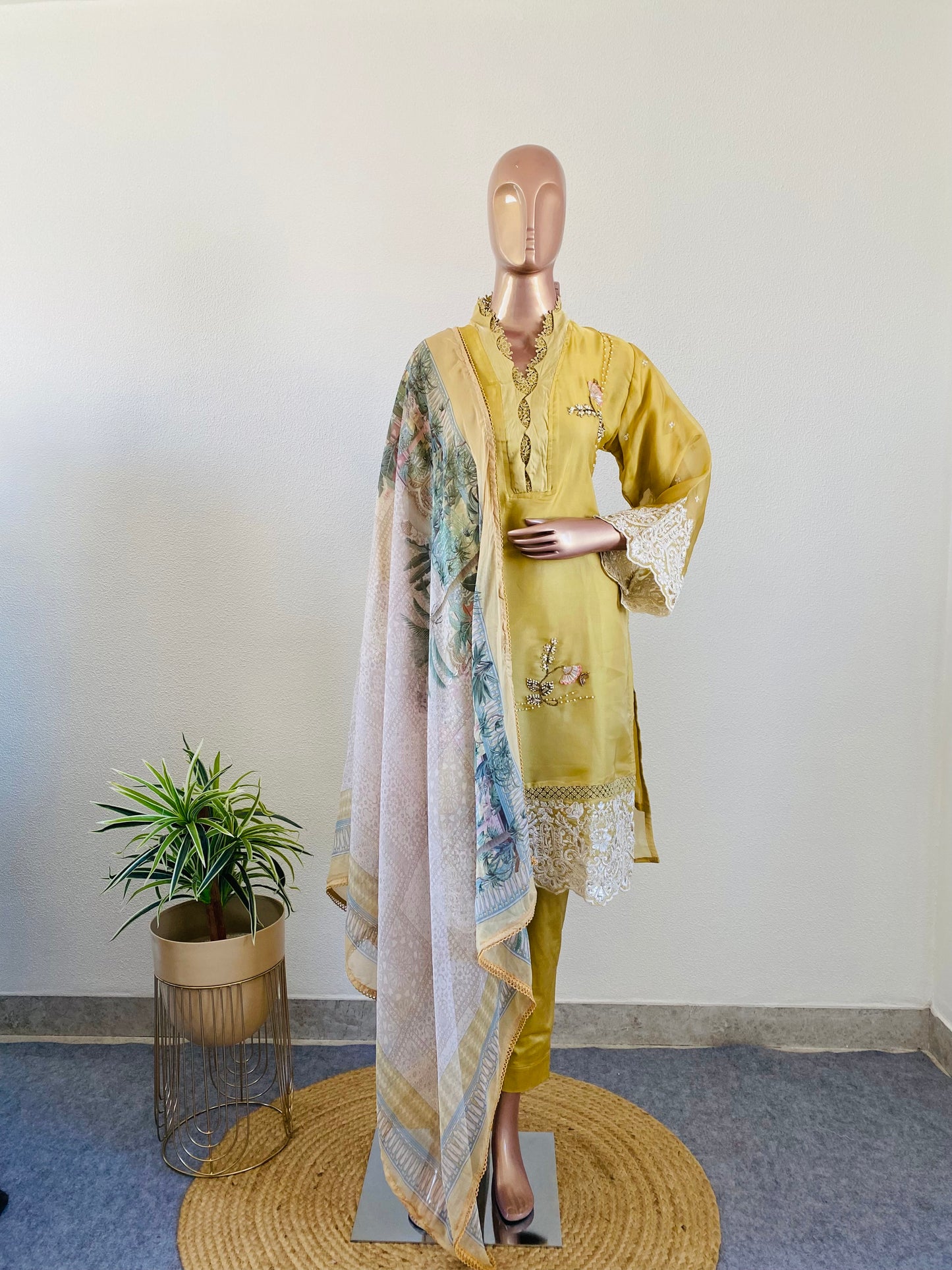 Premium Pakistani Suit with Printed Dupatta