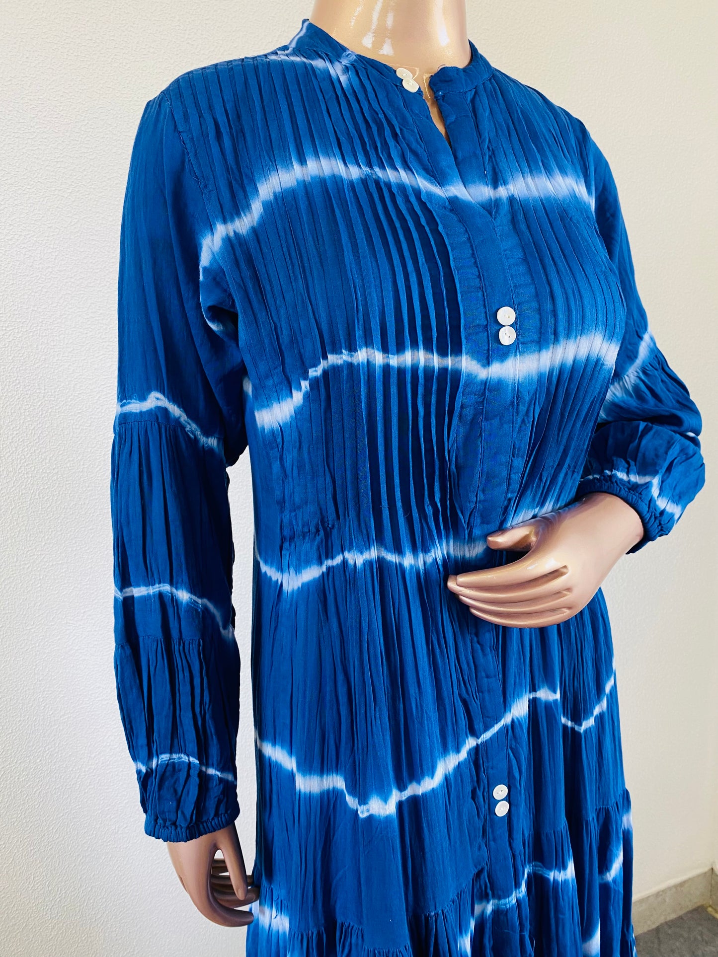 Lehariya Dyed Tiered Pattern Long Tunic
