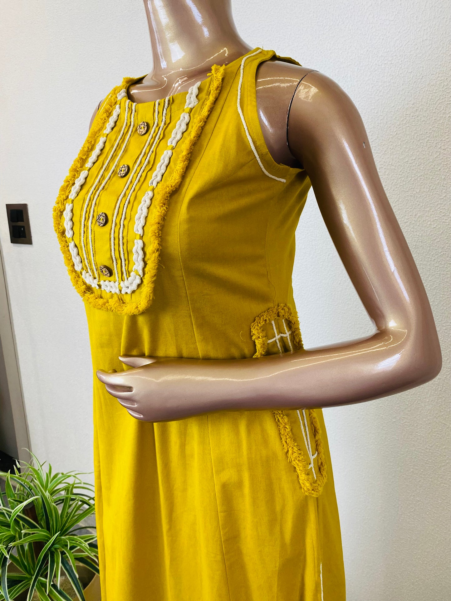 Cotton Flex Kurta Pant with Bohemian Style Yoke and Pocket