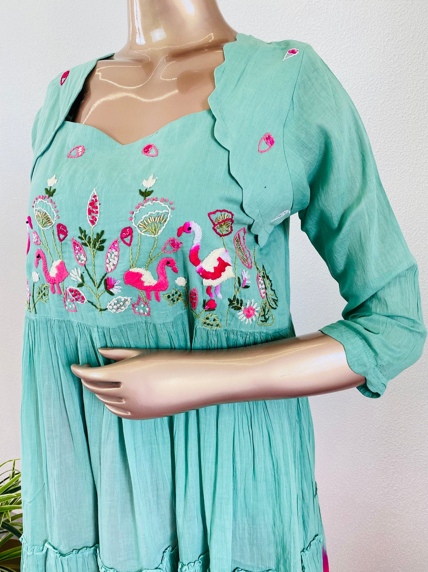 Shaded Mul Cotton Hand Embroidered Tunic