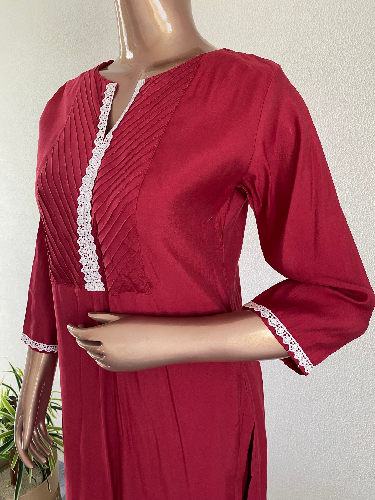 Roman Silk Suit with Organza Dupatta and Aari work
