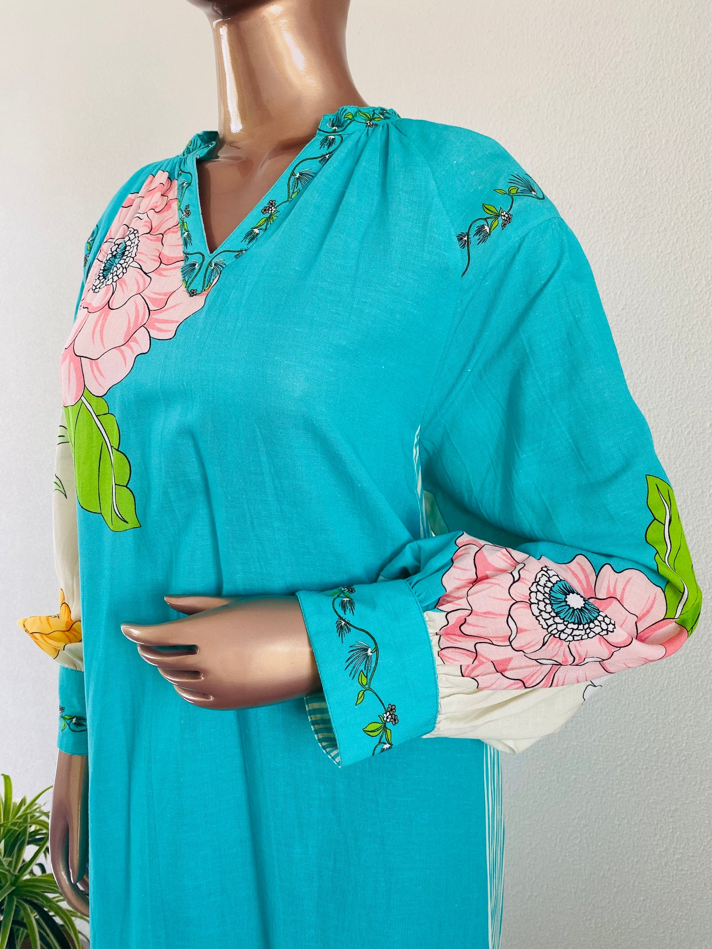Placement Print Linen Summer Tunic
