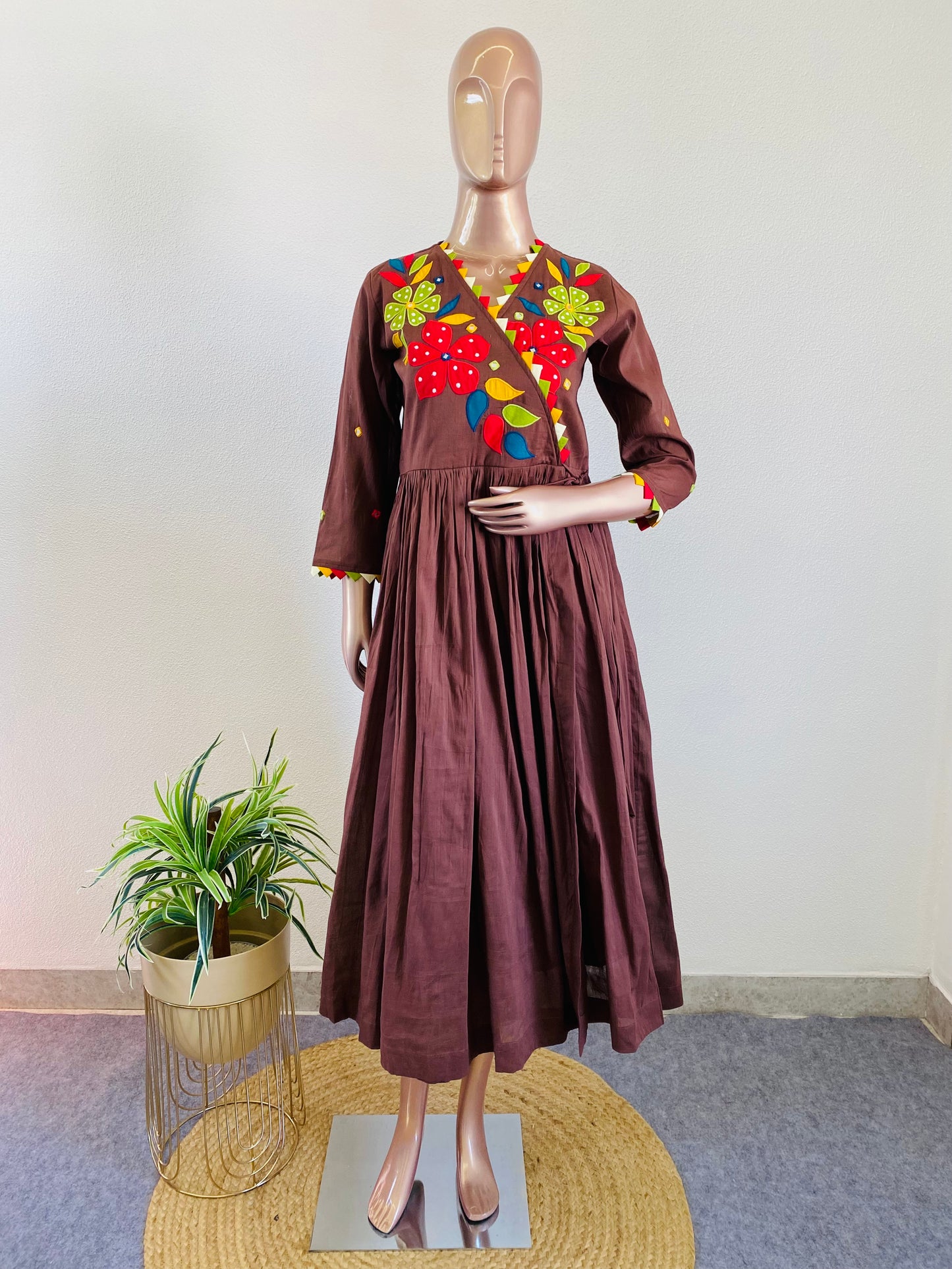 Applique & Mirror work Mul Tunic