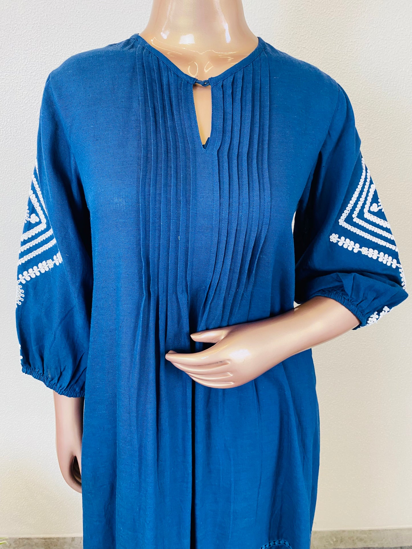 Cotton Flex A-line kurti Pant with Aari Work