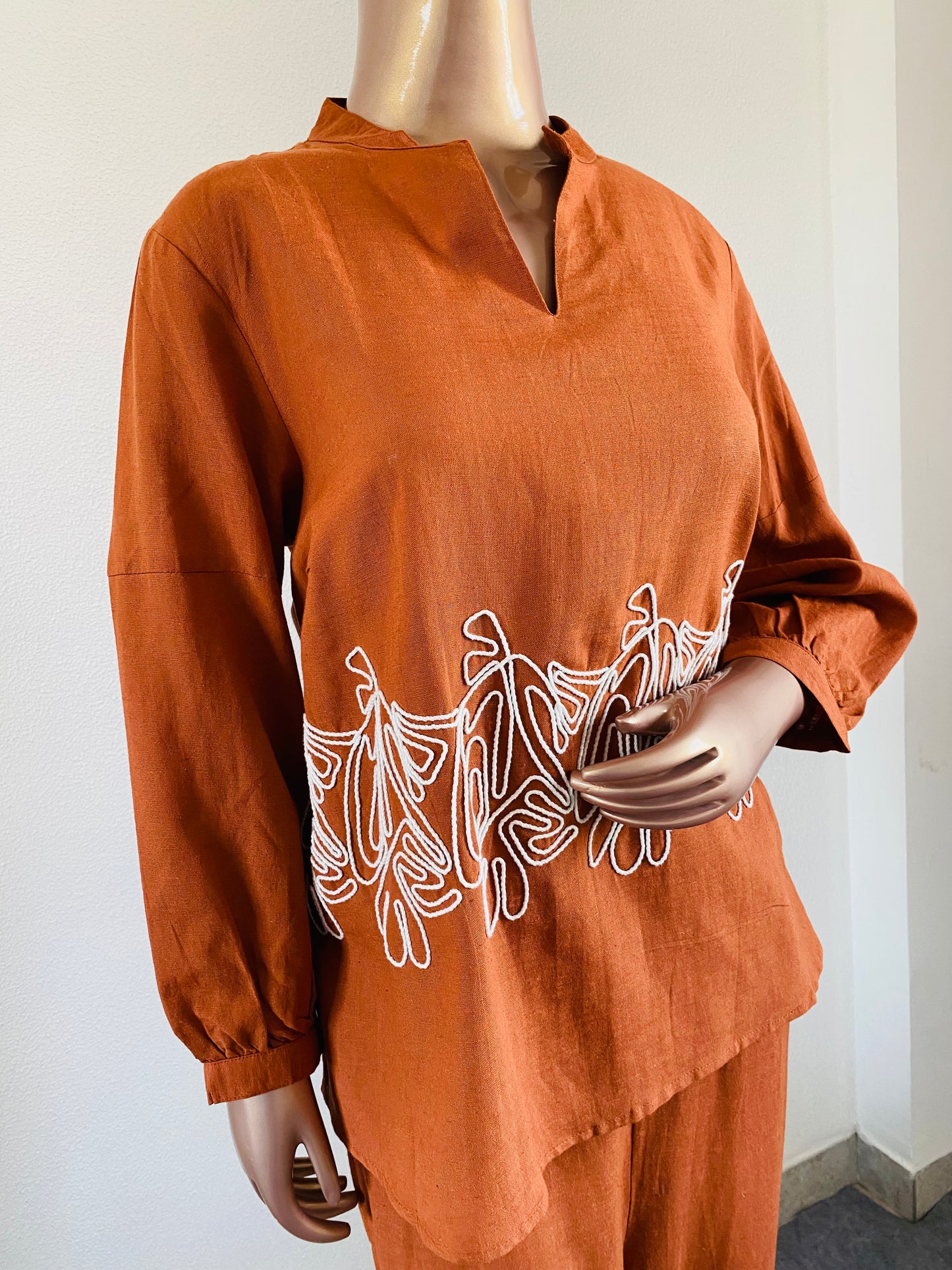 Dori work Linen Coord Set