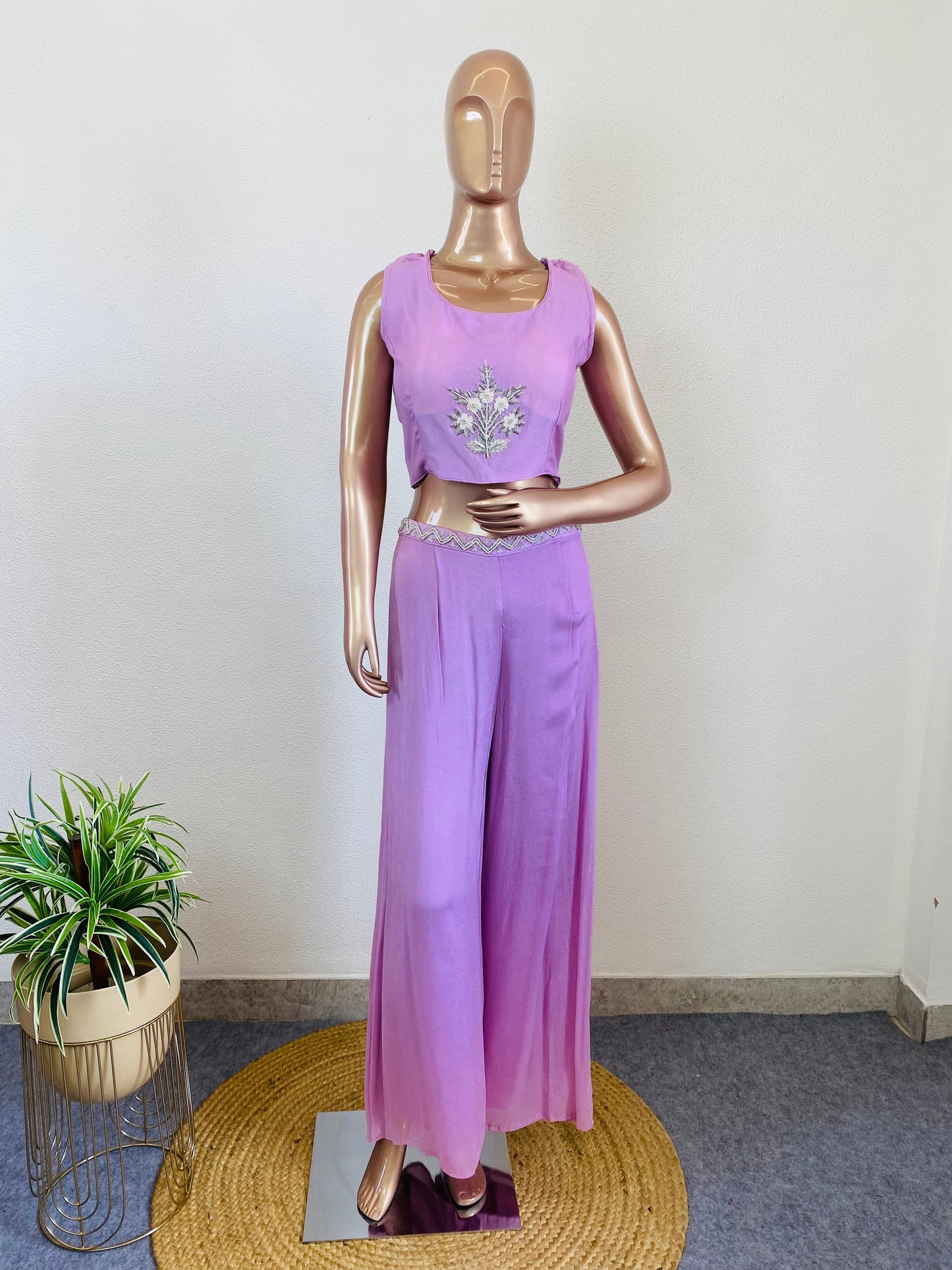 Premium Chinon Indowestern with Heavy Handwork