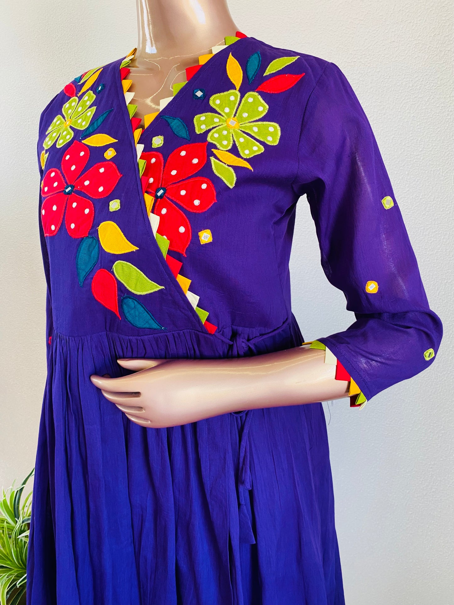 Applique & Mirror work Mul Tunic