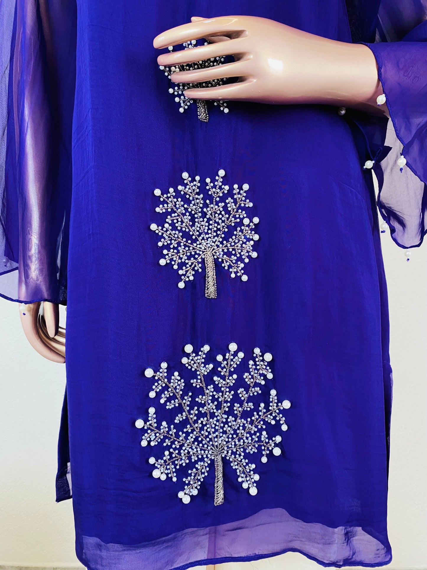 Organza Top with Chinon Palazzo - Purple