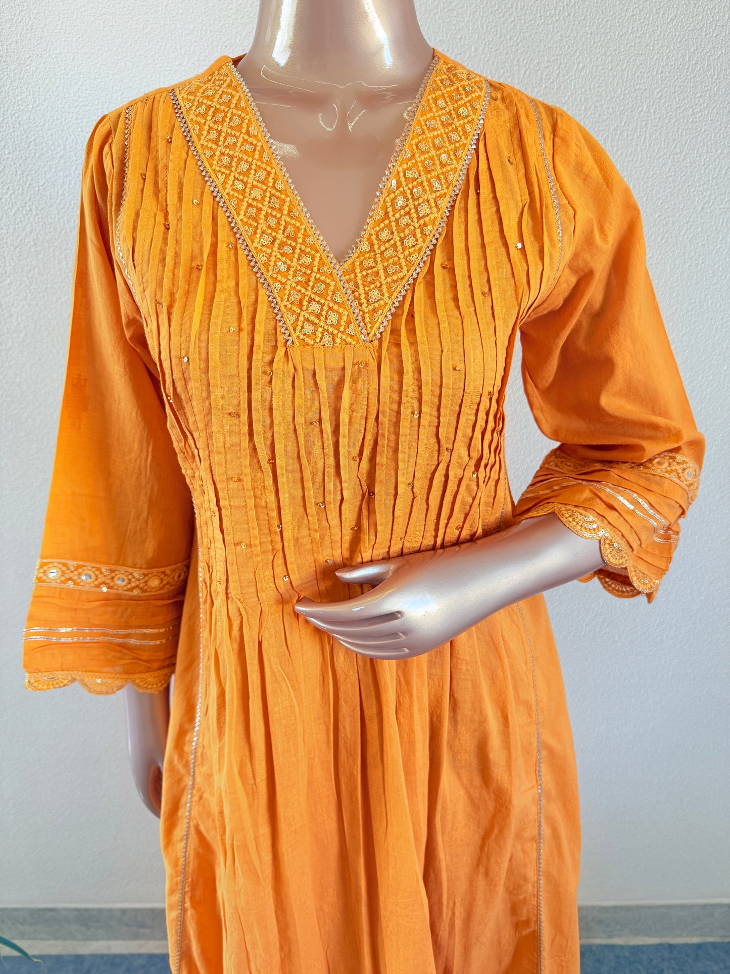 Dobby cotton suit set with Kota Doria Lehriya Dupatta