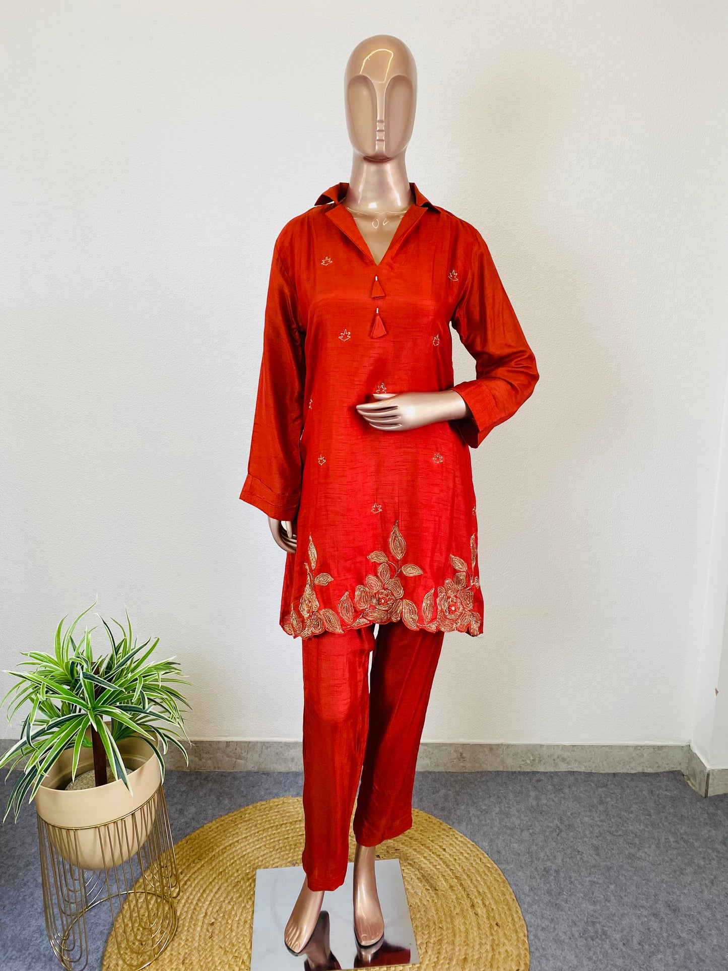 Dola Silk Coord Set with Zari & Zardozi Work