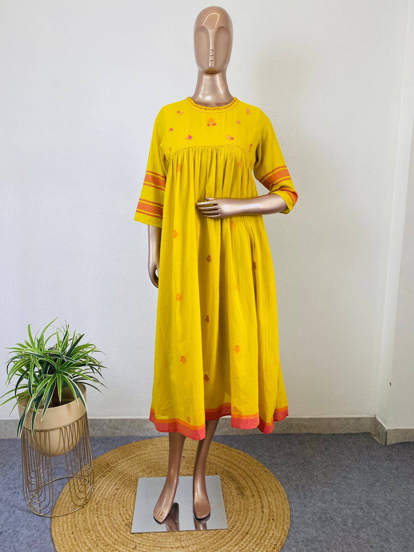 Jamdani Tunic with Hand Work Detail on yoke