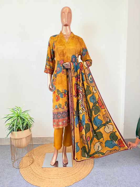Kalamkari Print Muslin Suit Set