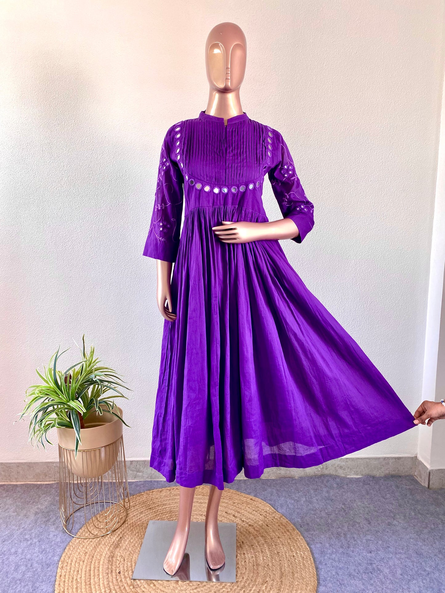Mirror Work Mul Cotton Tunic