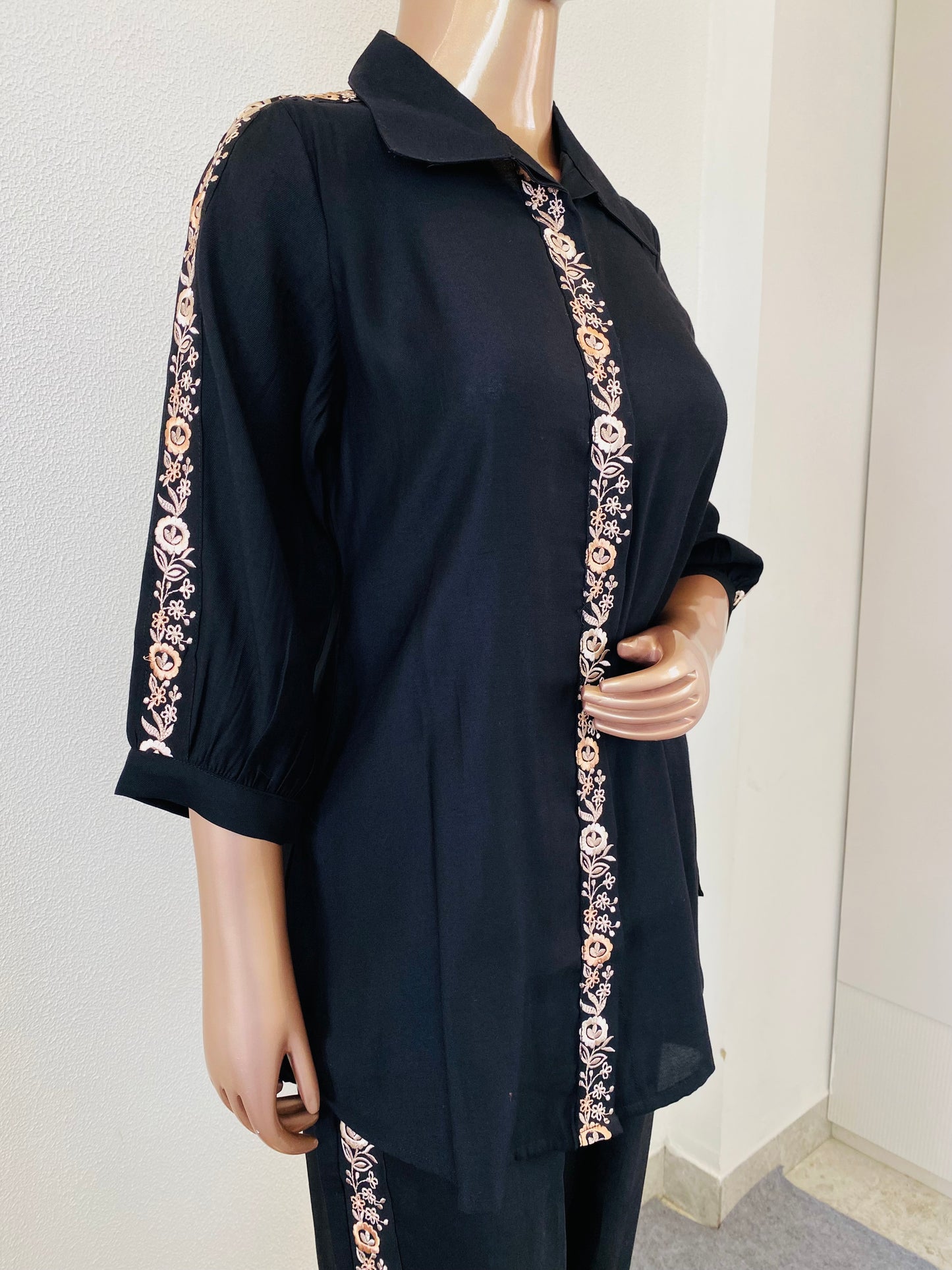 Imported Cotton Silk Coords with Embroidery Detailing