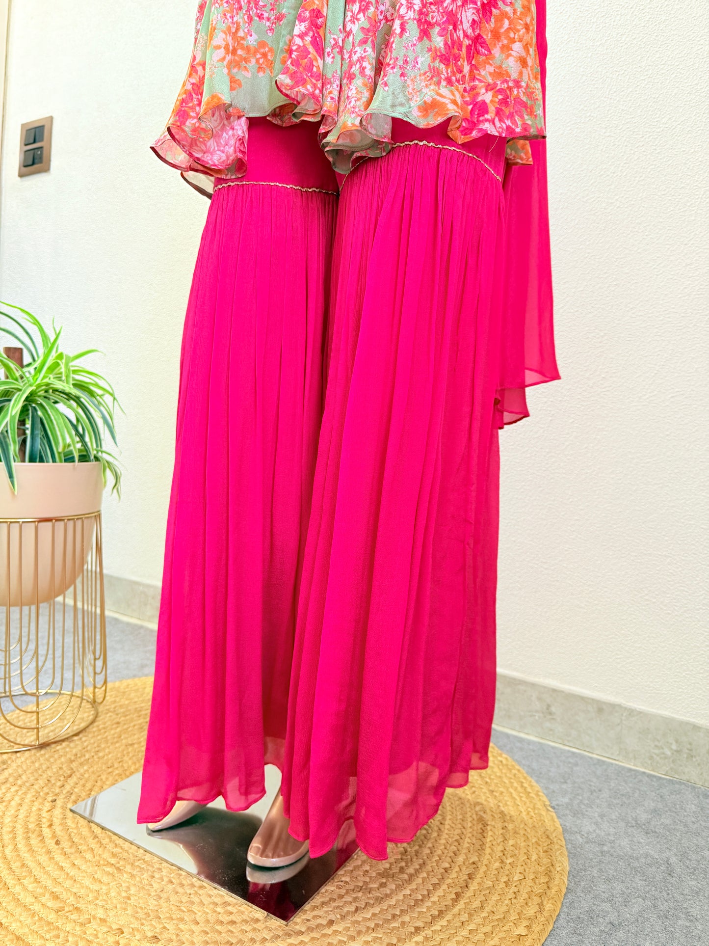 Floral Peplum with Sharara Set
