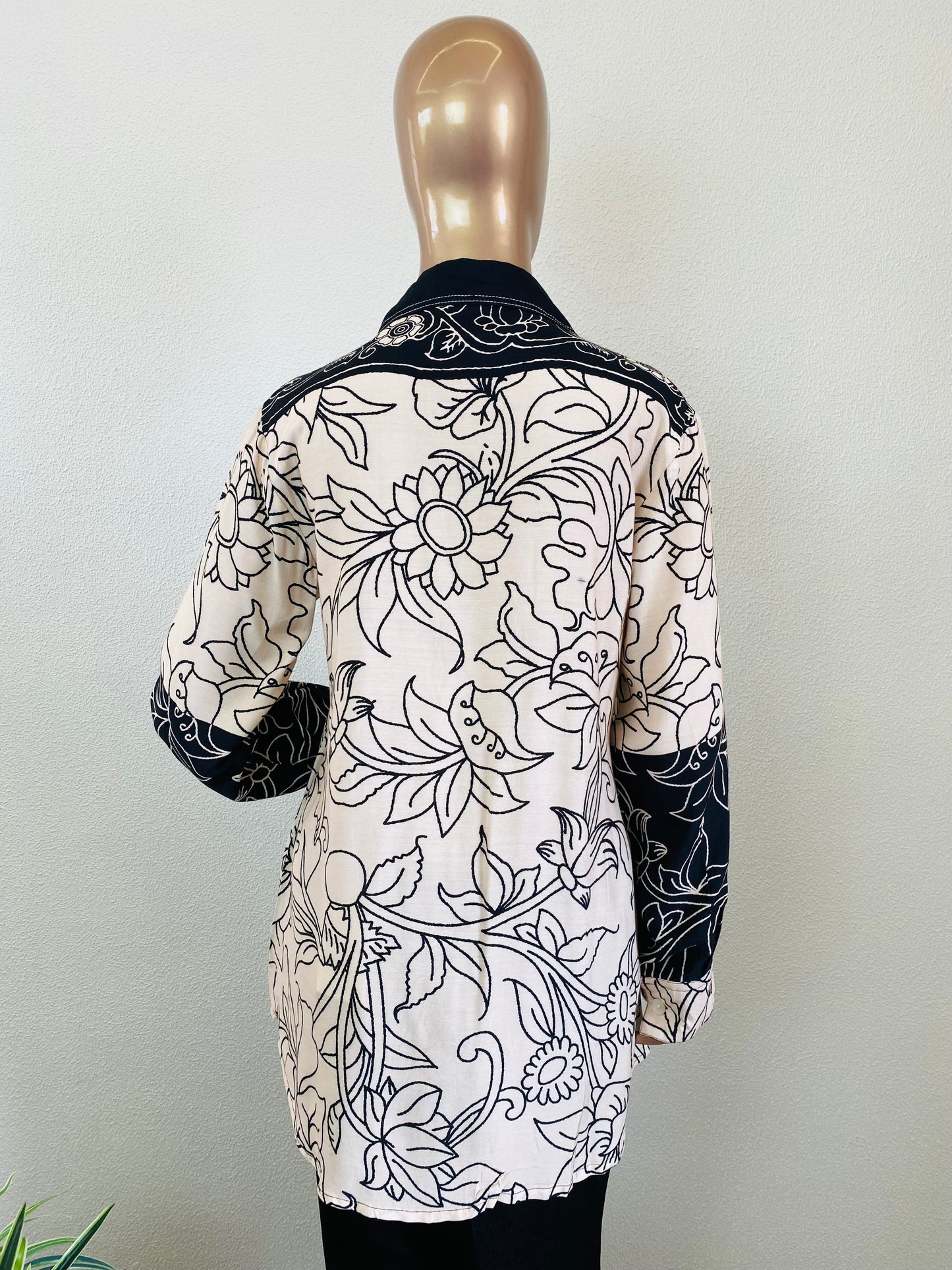 Printed Muslin Shirt with Sequin Detailing