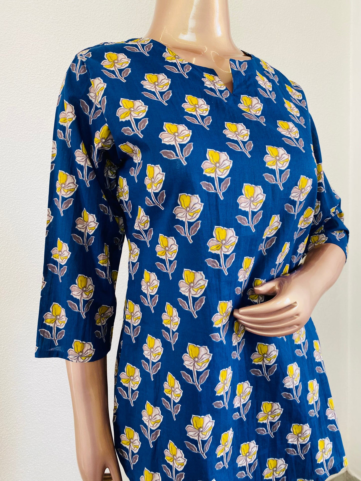Block Print Cotton Lounge Wear - Blue