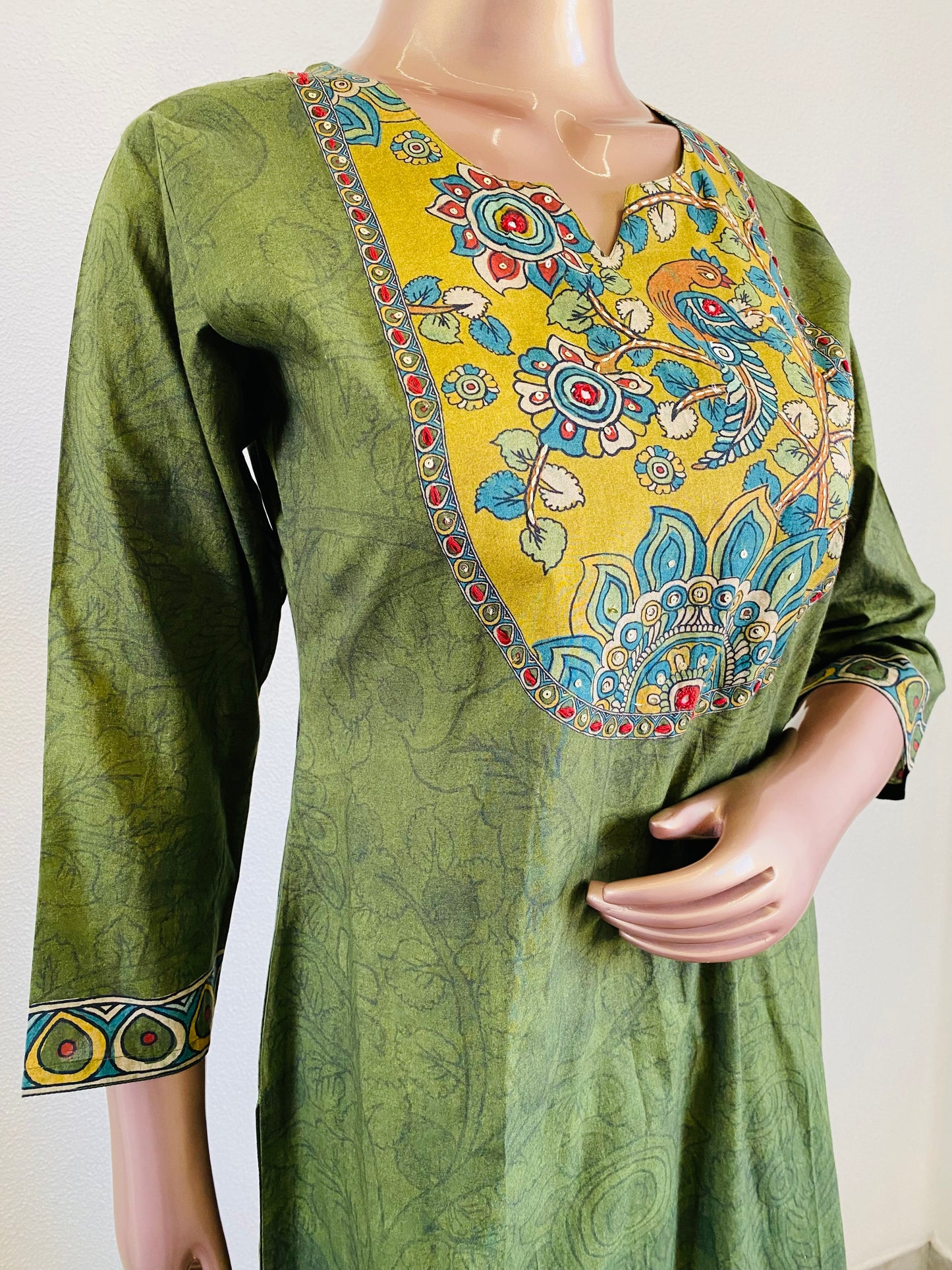 Digitally Printed Kalamkari Cotton Suit
