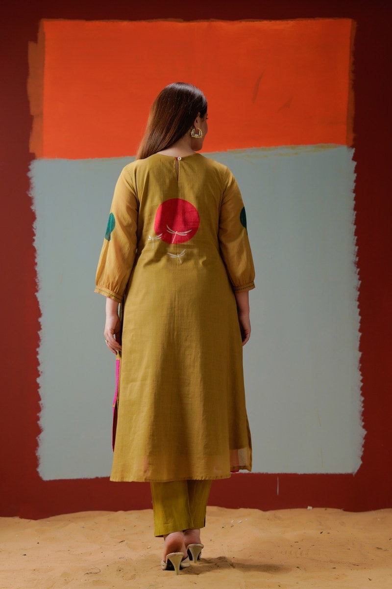 Polka Dot Mul Cotton Kurta Pant